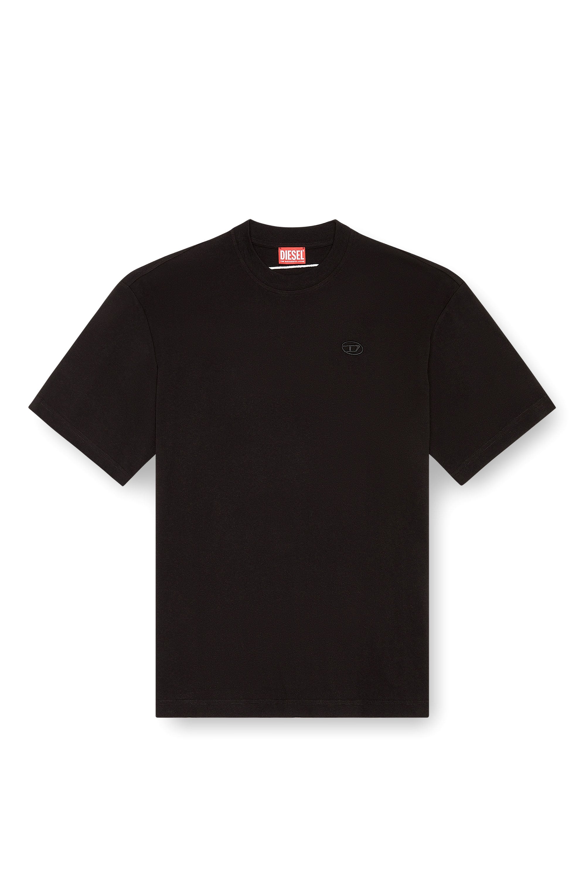 Diesel - T-BOGGY-MEGOVAL-D, Herren T-Shirt mit gro&szlig;er Oval D-Stickerei in Schwarz - 3