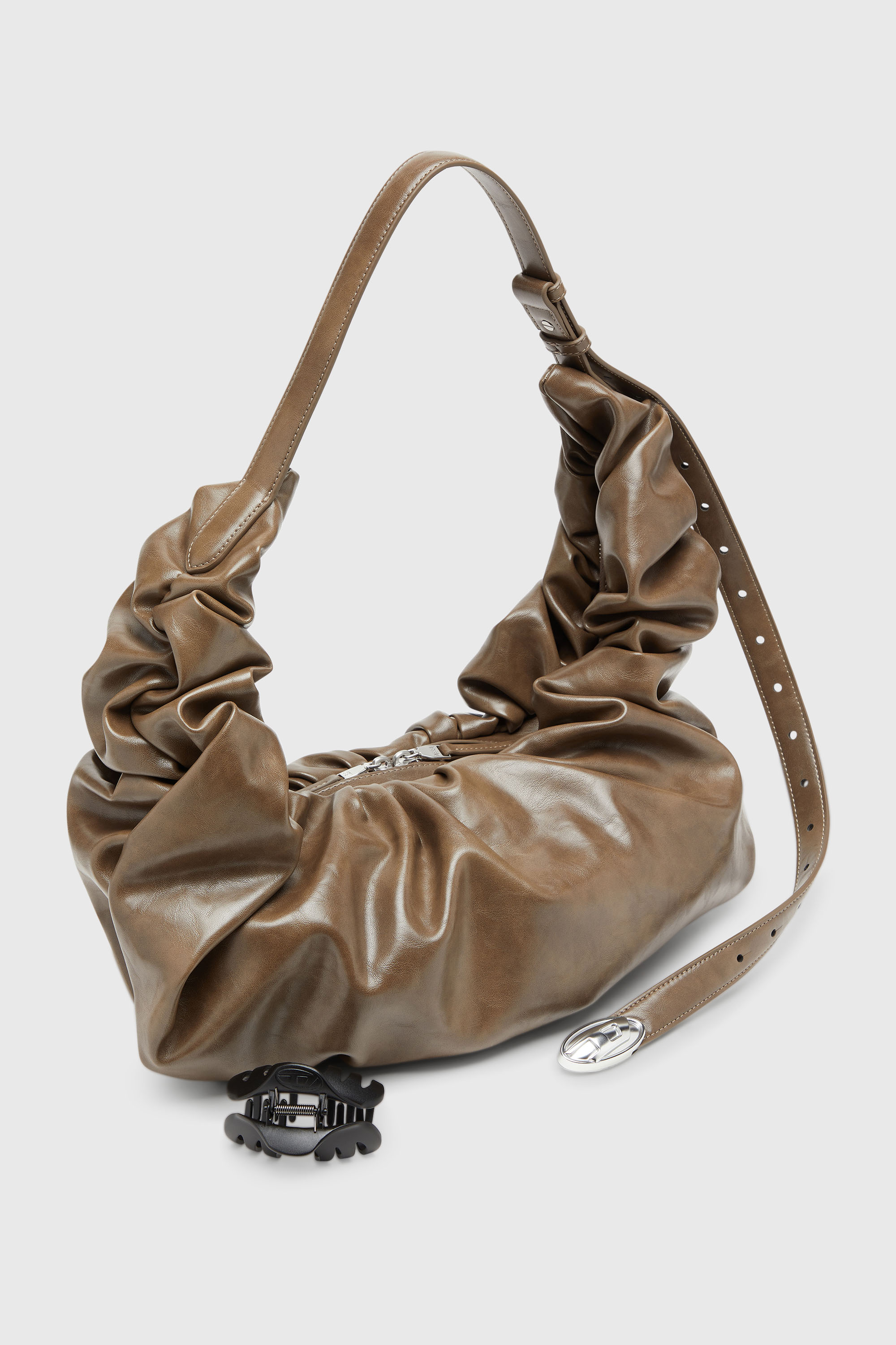 Diesel - GRAB-D HOBO L, Damen Grab-D-Gro&szlig;e zerknitterte Hobo-Tasche in Beige - 6