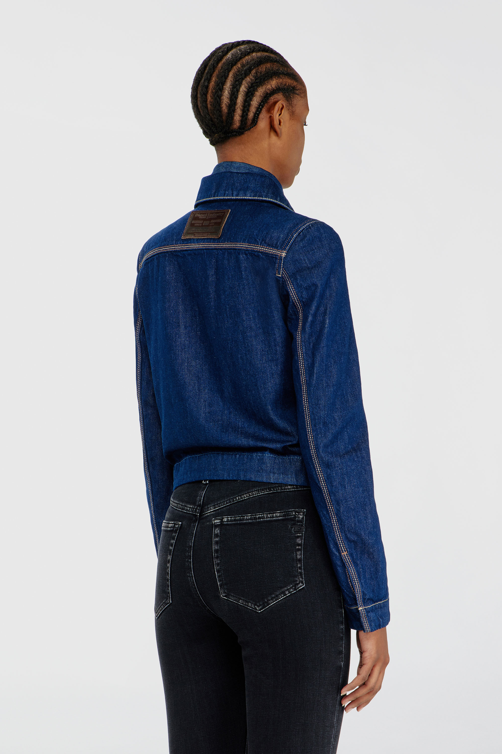 Diesel - DE-CORB, Damen Coach-Jacke aus rinse denim in Dunkelblau - 4