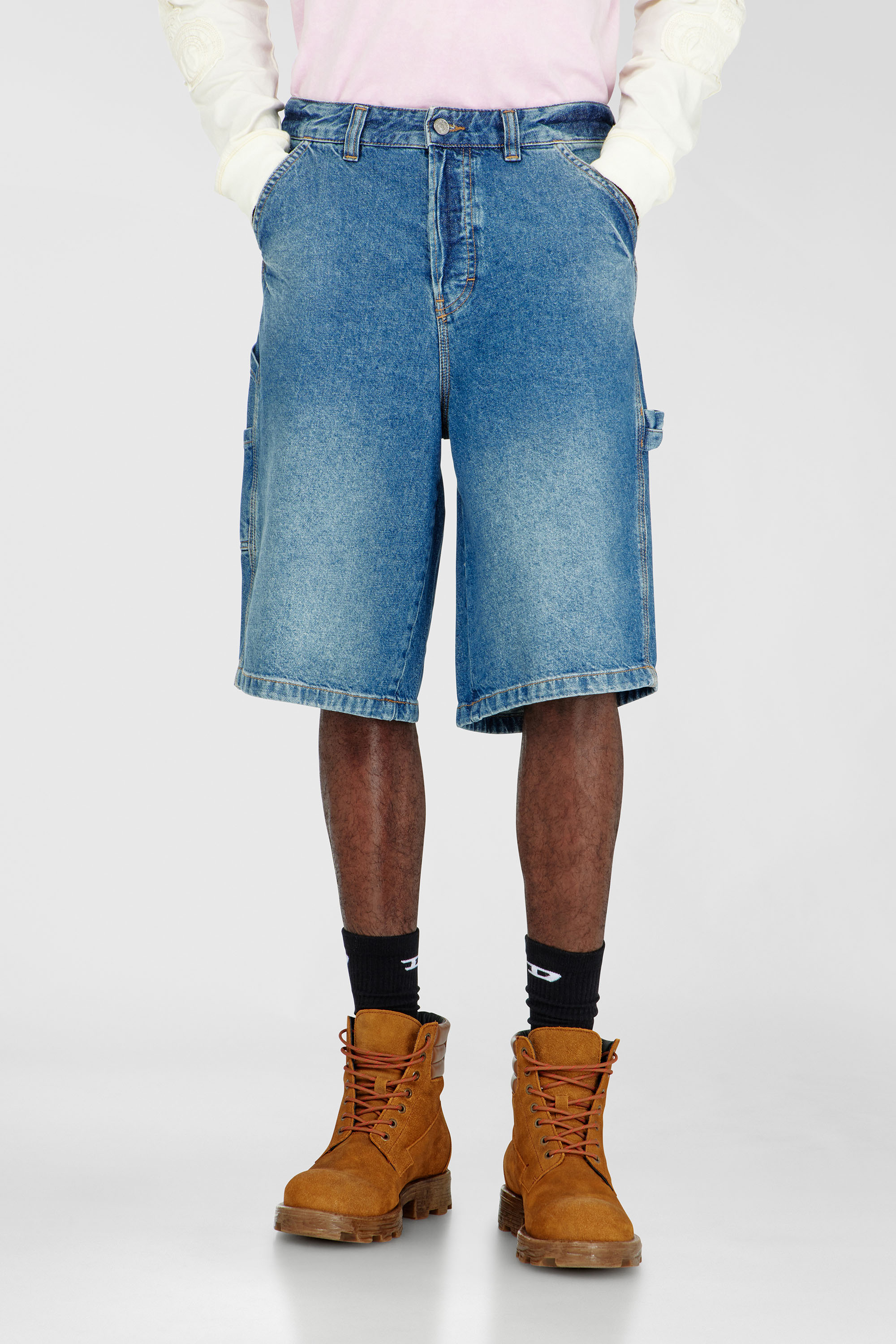 Diesel - D-LIVERY-W-SHORT, Herren Utility-Jeansshorts im Utility-Stil in Blau - 1