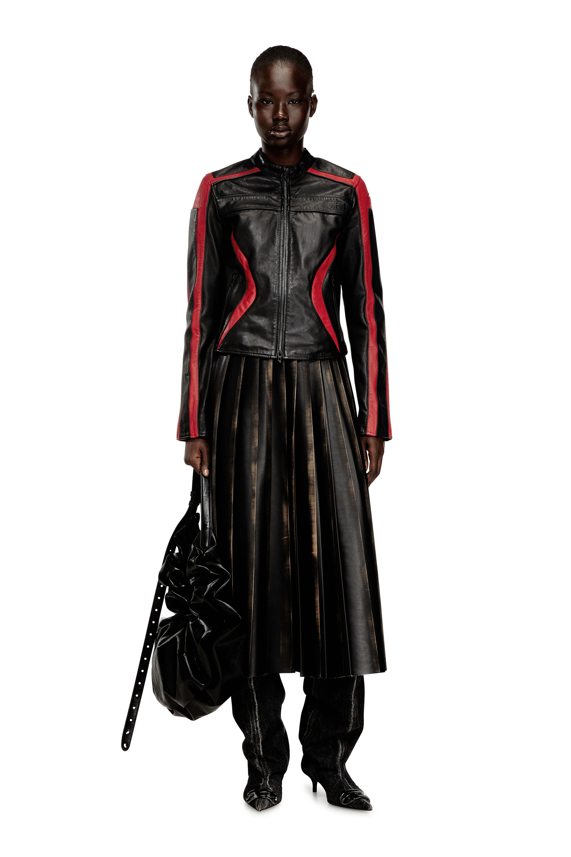 Diesel - O-SAKA, Damen Zerknitterter plissierter Midirock in null - 2