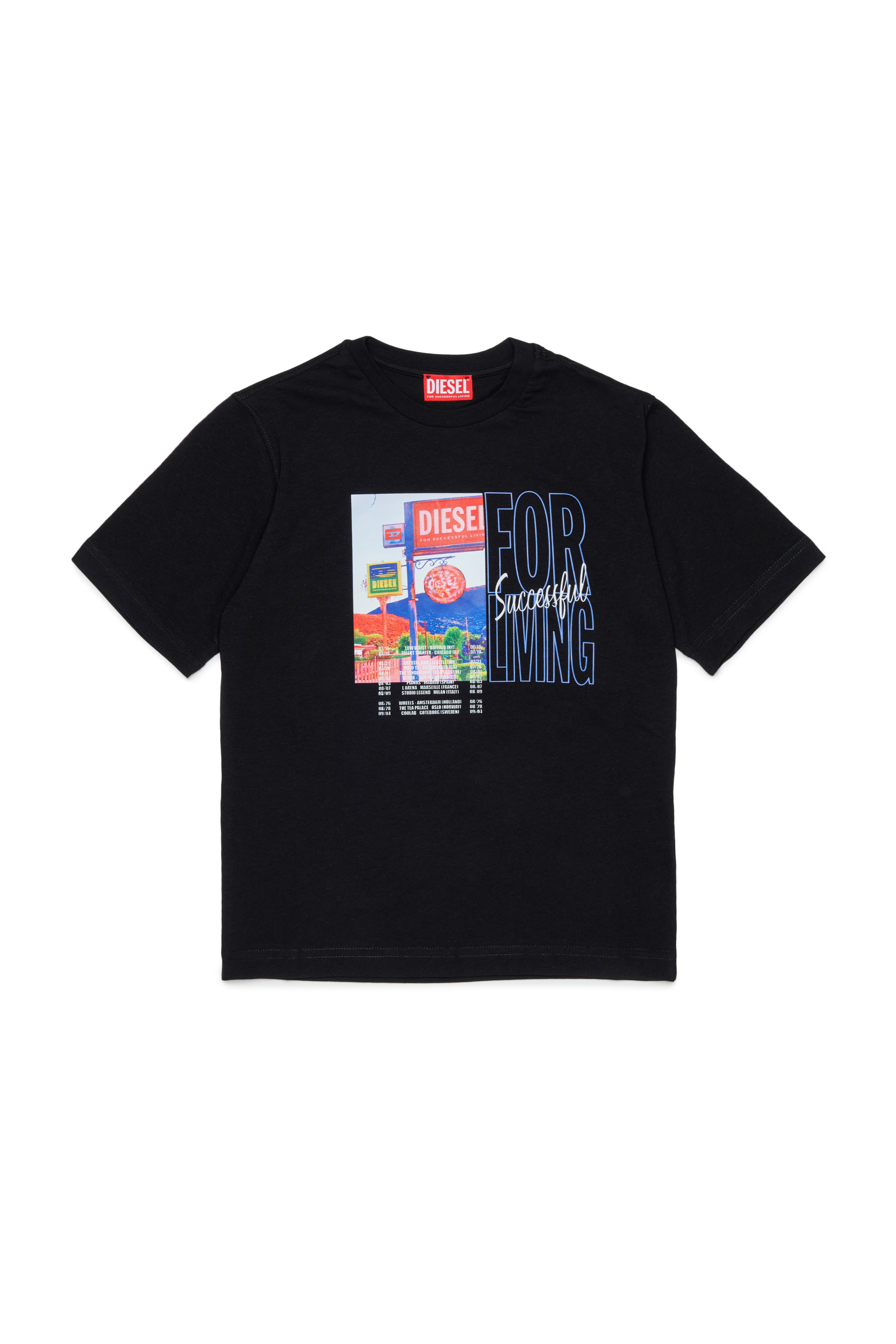 Diesel - TFOR OVER, Herren Baumwoll-T-Shirt mit photo print in Schwarz - 1