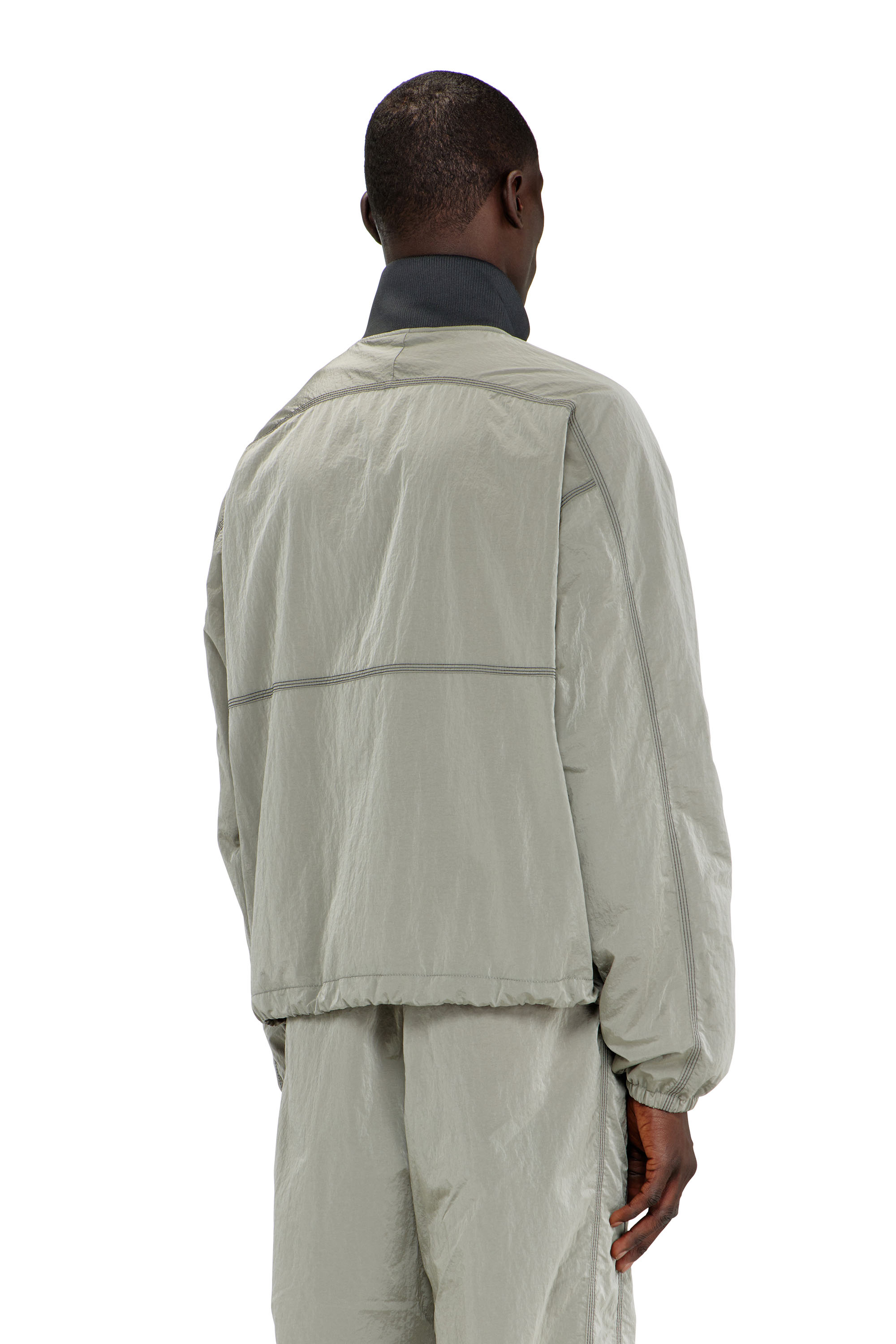 Diesel - J-ANOK, Herren Nylonjacke mit Crinkle-Effekt in Hellgrau - 4