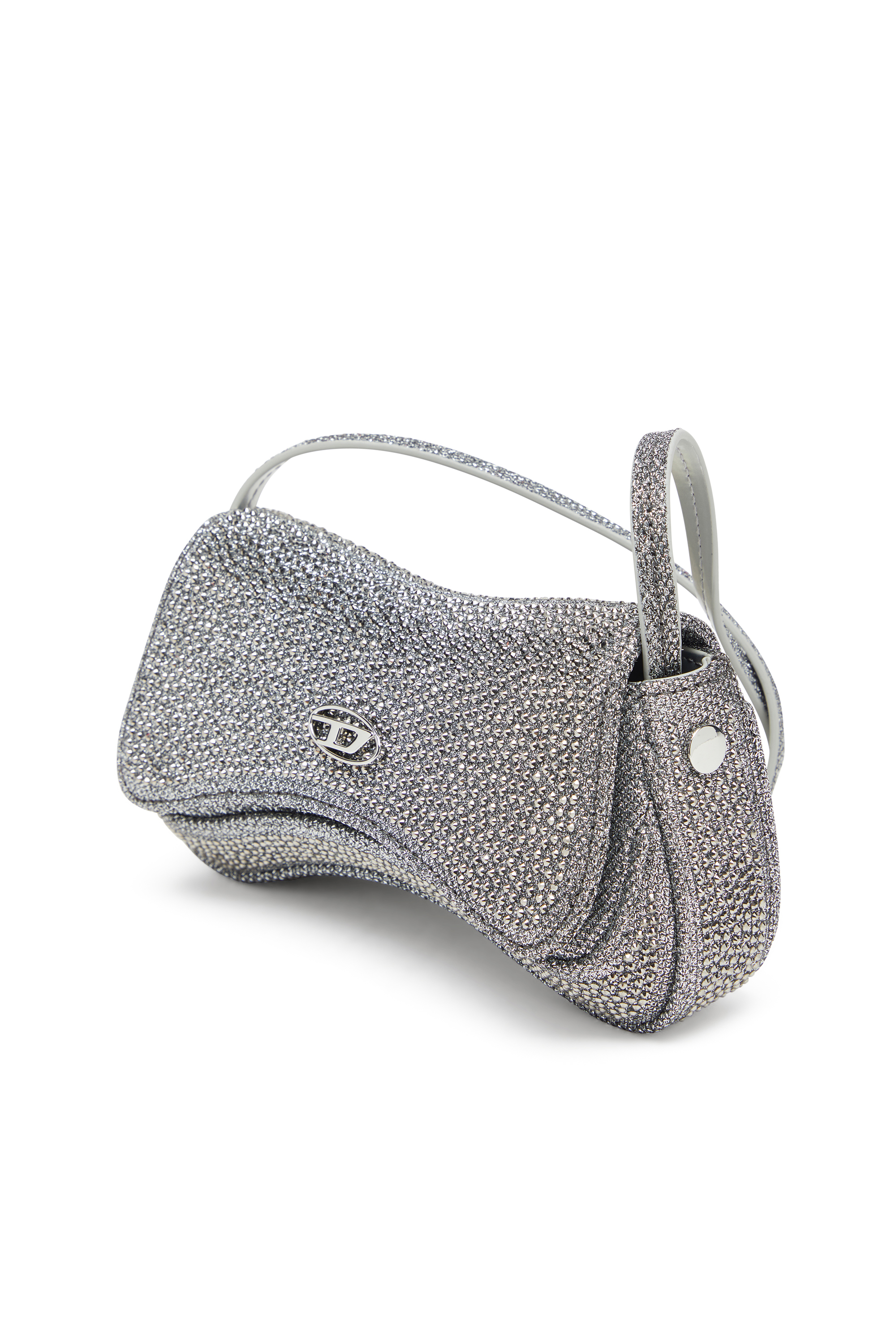 Diesel - PLAY CROSSBODY XS, Damen Play-Mini Crossbody-Tasche aus Crystal Lurex in Silber - 5
