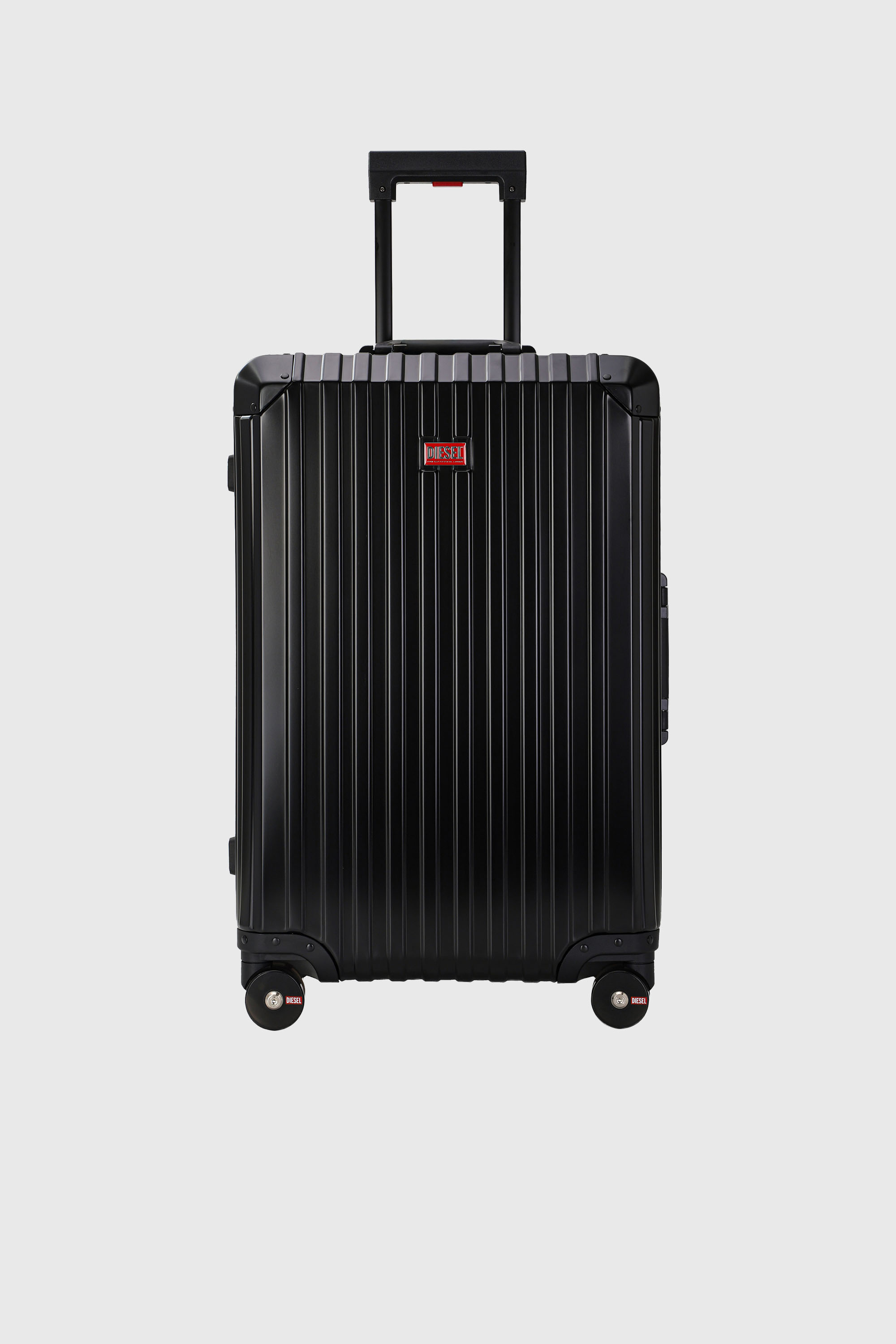 Diesel - DIESEL ALUMINUM TROLLEY- DSL002, Unisex Koffer aus Aluminium Gr&ouml;&szlig;e M in Schwarz - 1