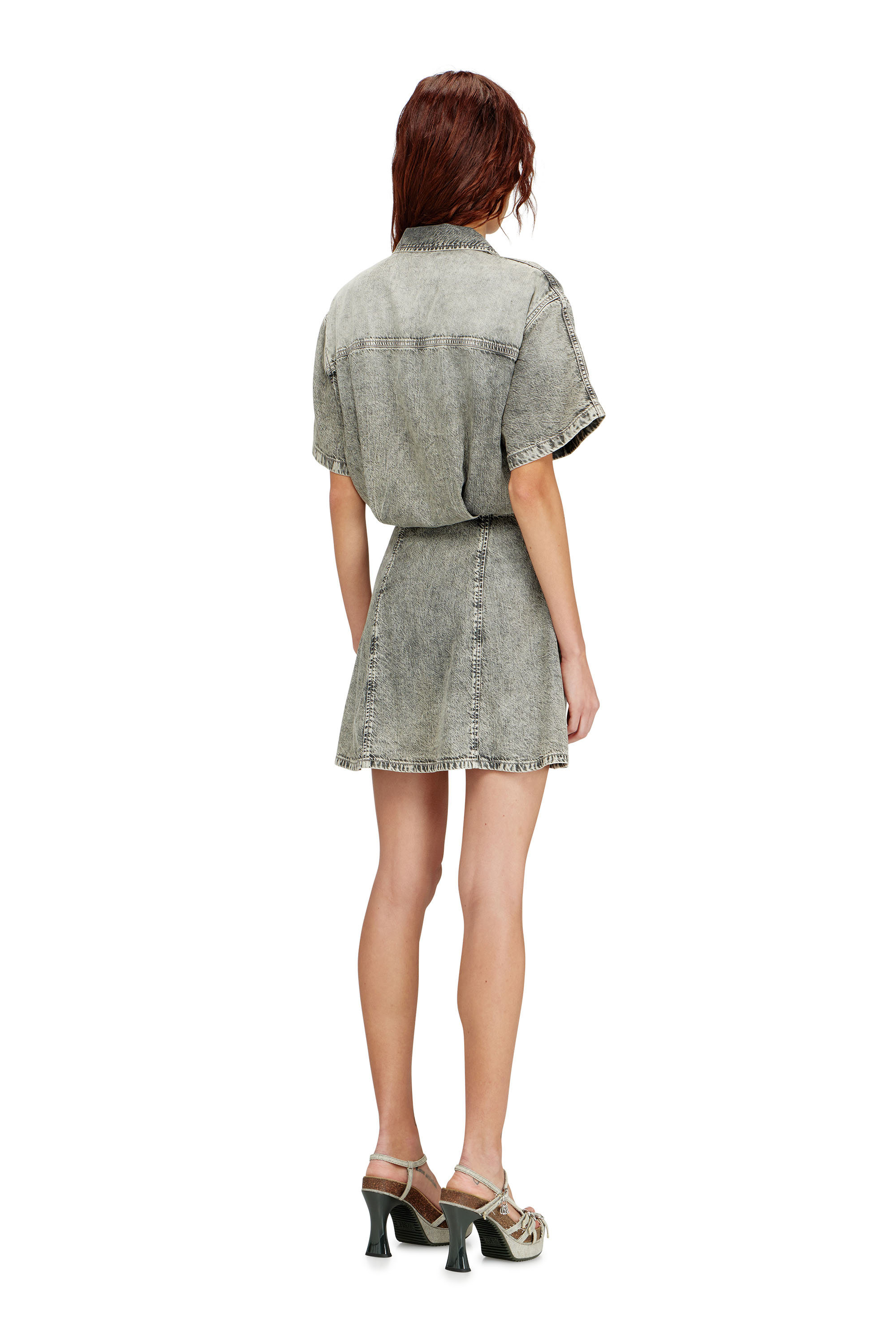 Diesel - DE-STALY-S, Damen Jeanskleid mit sportlichen Streifen in null - 4