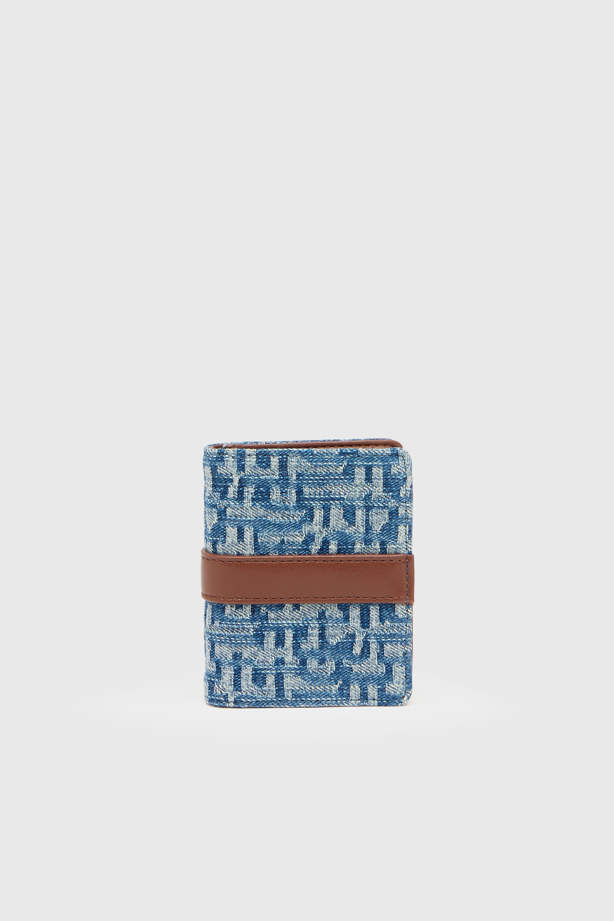 Diesel - D-LINE CARD HOLDER, Damen Kartenetui aus Monogram-Denim mit G&uuml;rtel-Detail in Blau - 2