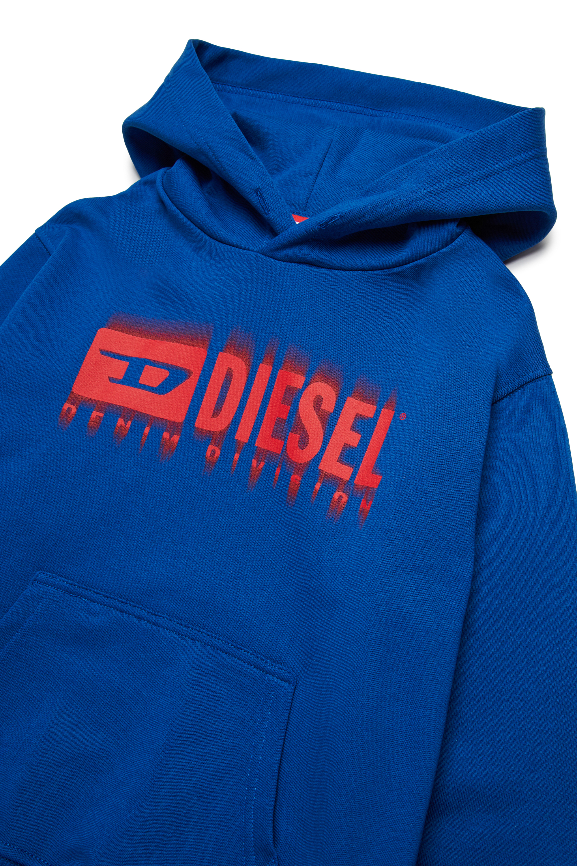 Diesel - SGINNHOODL5 OVER, Herren Hoodie mit verschmiertem Logo in Blau - 3