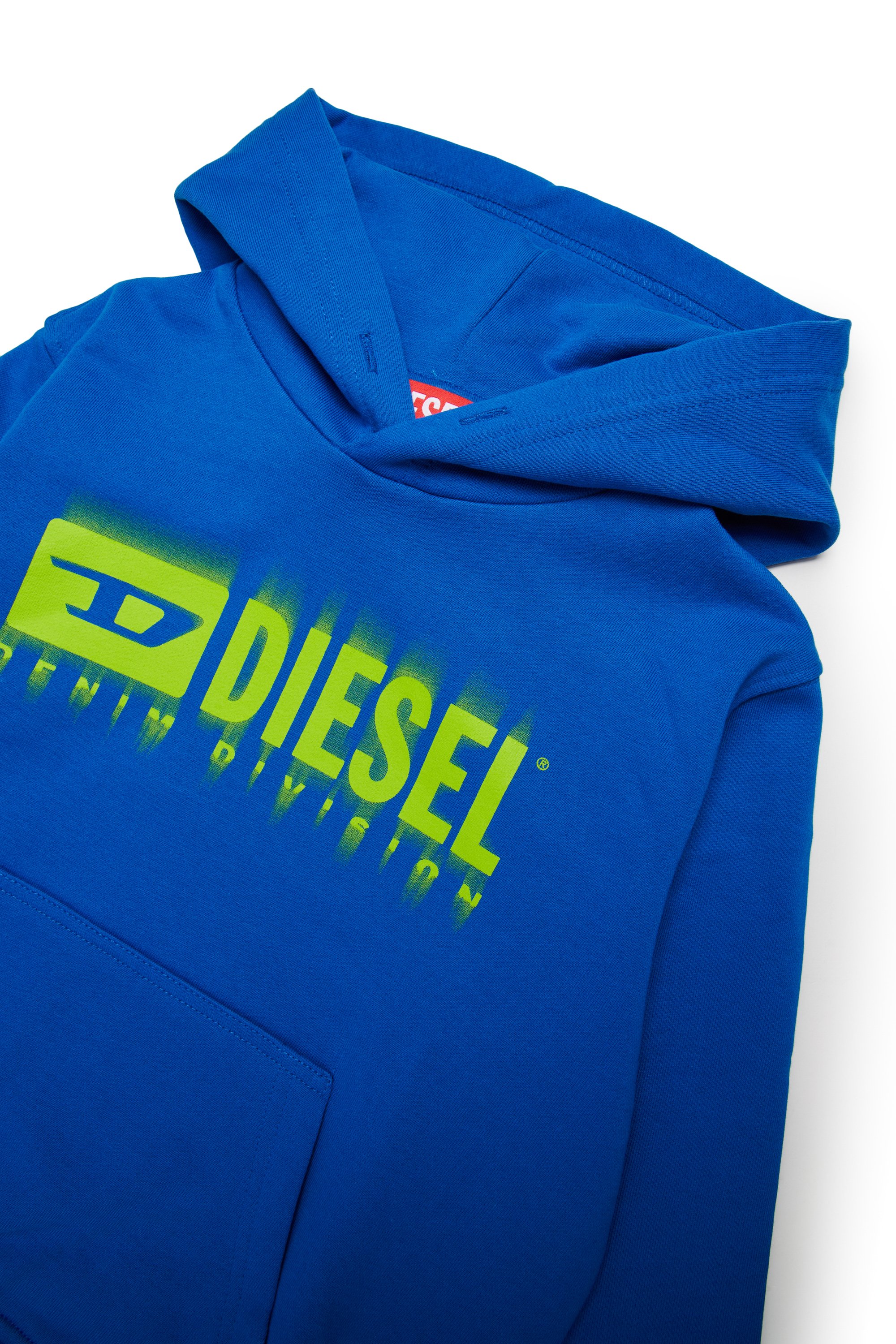 Diesel - SGINNHOODL5 OVER, Herren Hoodie mit verschmiertem Logo in Blau - 3