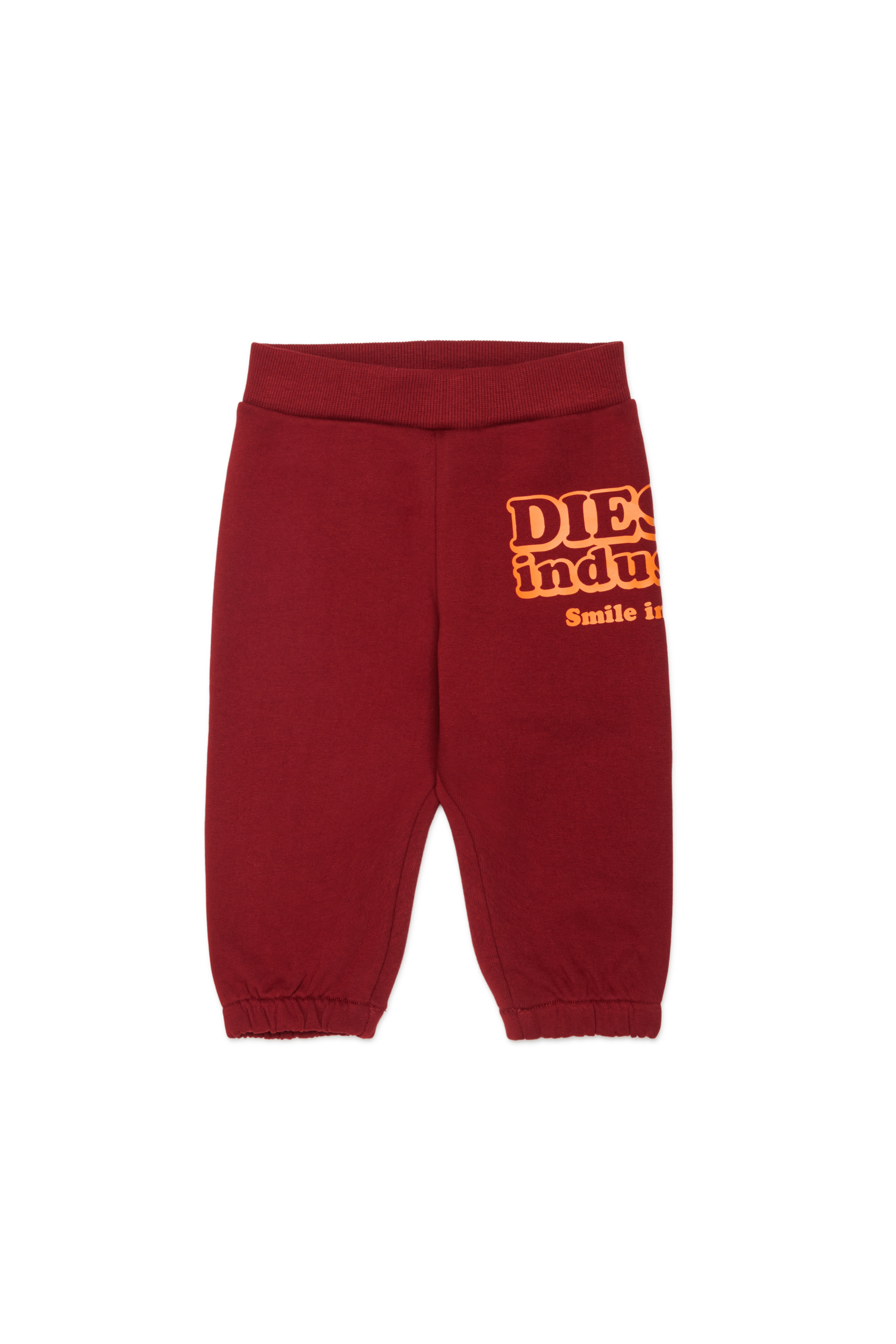 Diesel - PLODIMIB, Herren Sweatpants aus Baumwolle mit Diesel Industry Print in Rot - 1