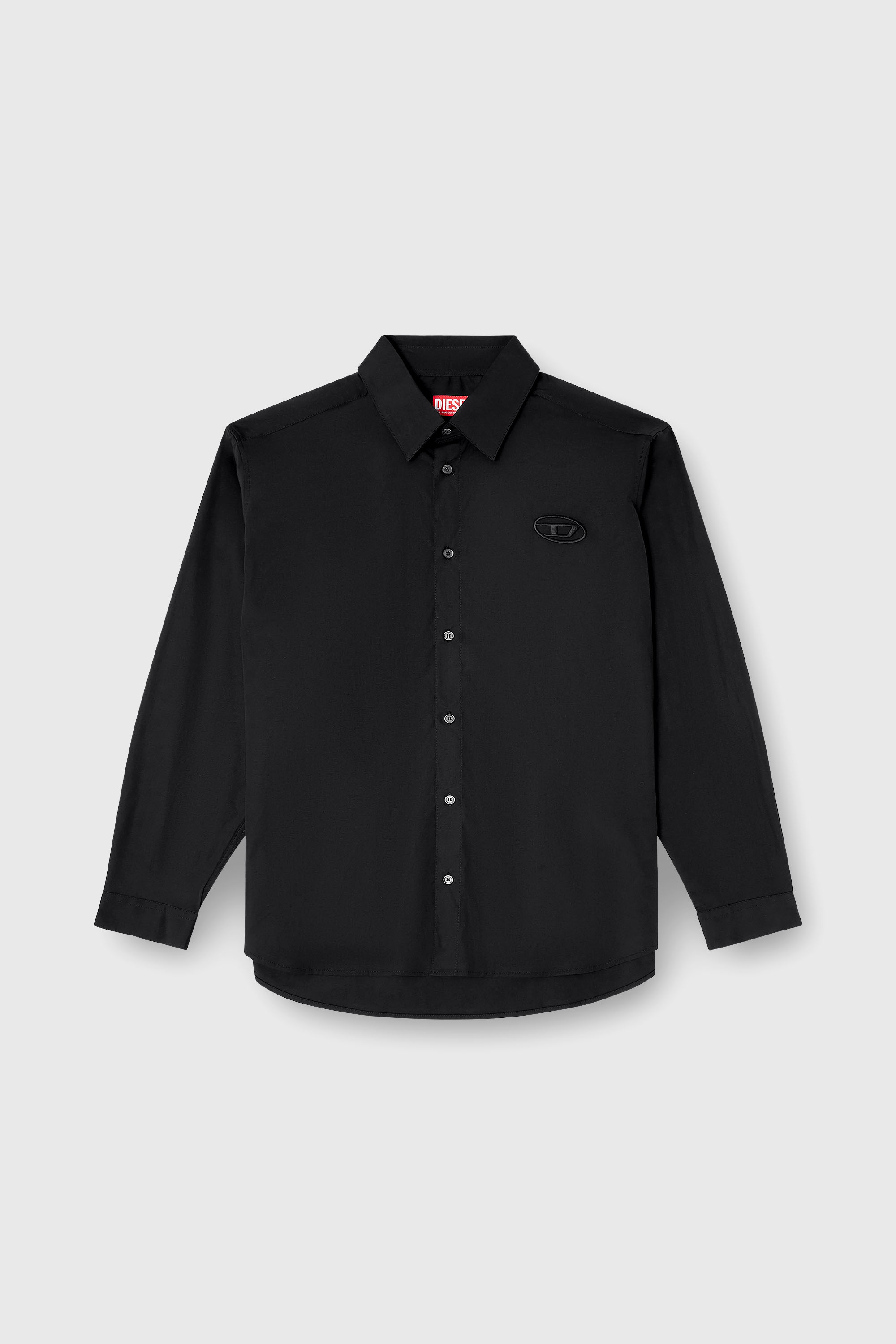 Diesel - S-SIMPLY-GSBH, Herren Stretch-Popeline-Hemd mit Stickerei in Schwarz - 2