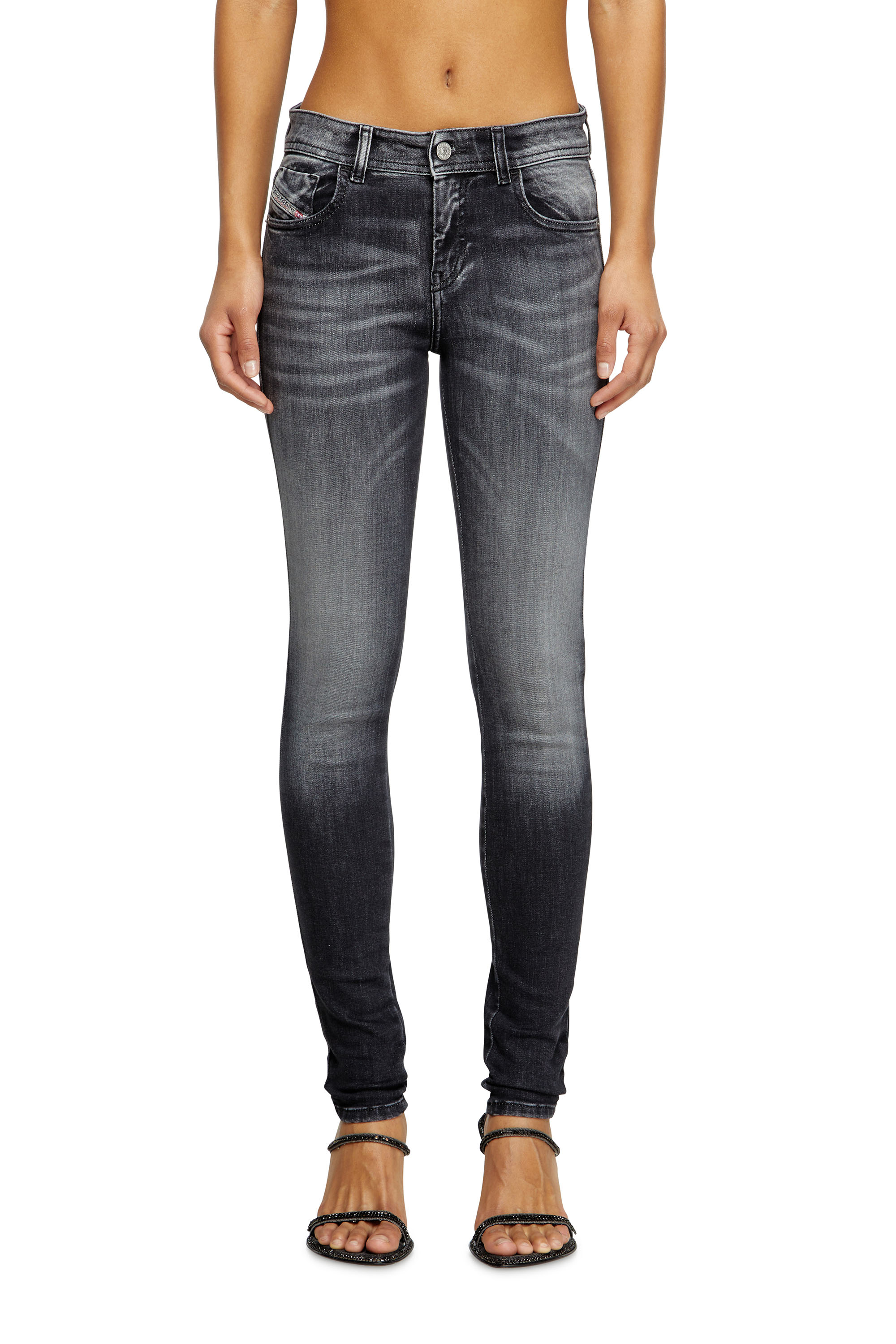 Diesel - Damen Skinny Jeans 2017 Slandy 09K97, Schwarz/Dunkelgrau - 1