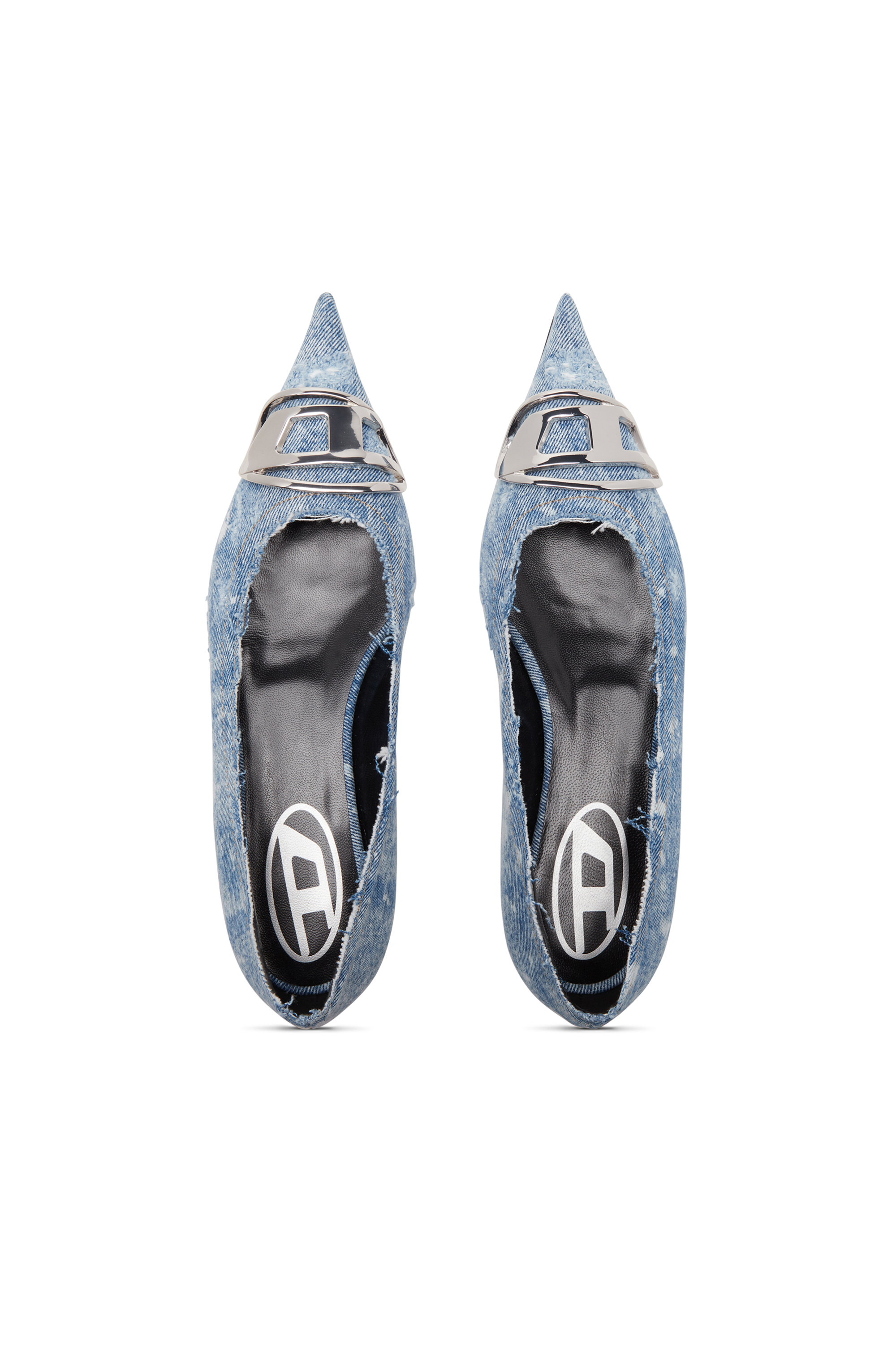 Diesel - D-VENUS BAL, Damen D-Venus-Ballerinas mit verspiegeltem Finish in Hellblau - 4