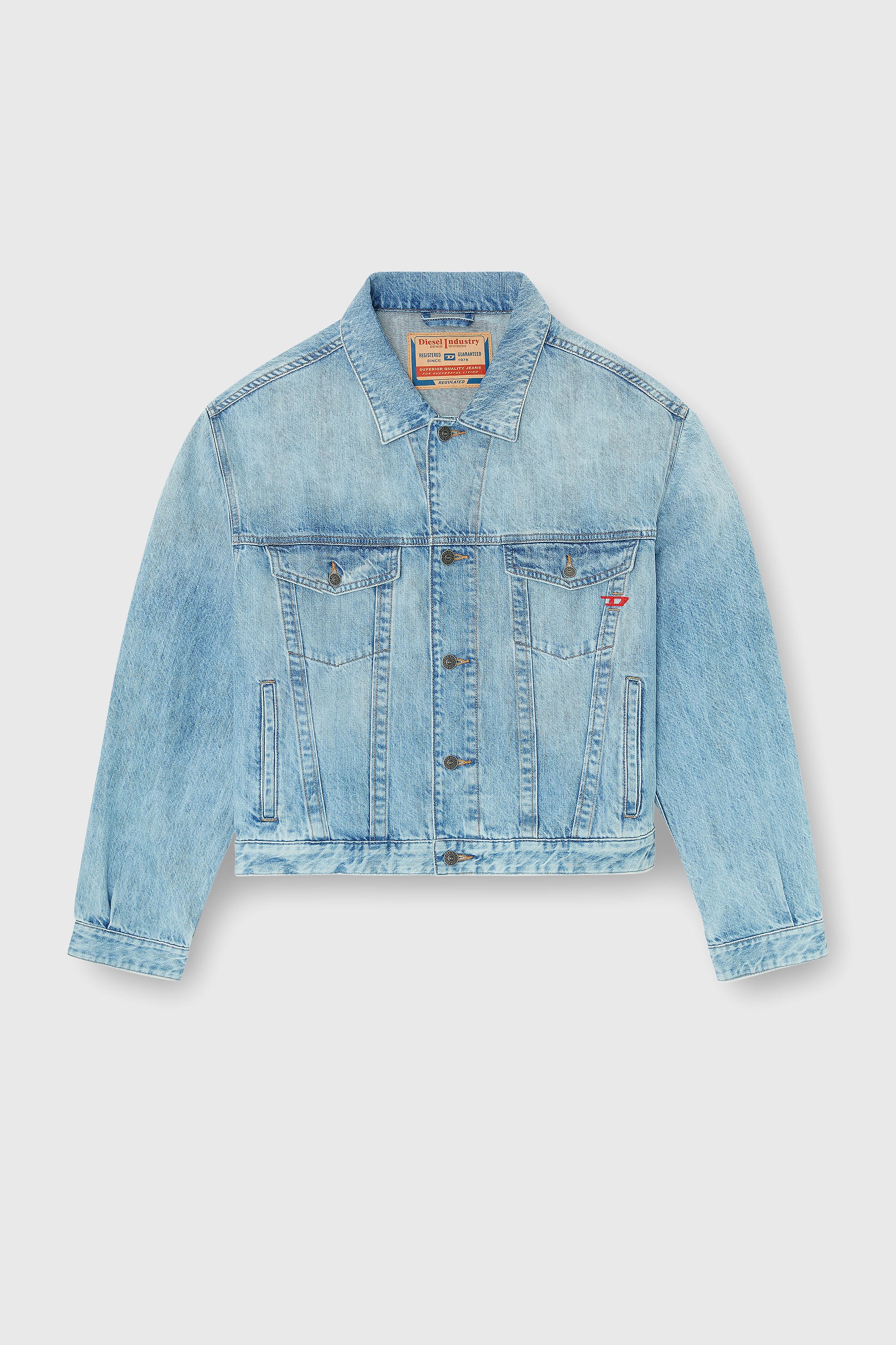 Diesel - D-RANGER, Unisex Trucker-Jacke aus denim in Hellblau - 2