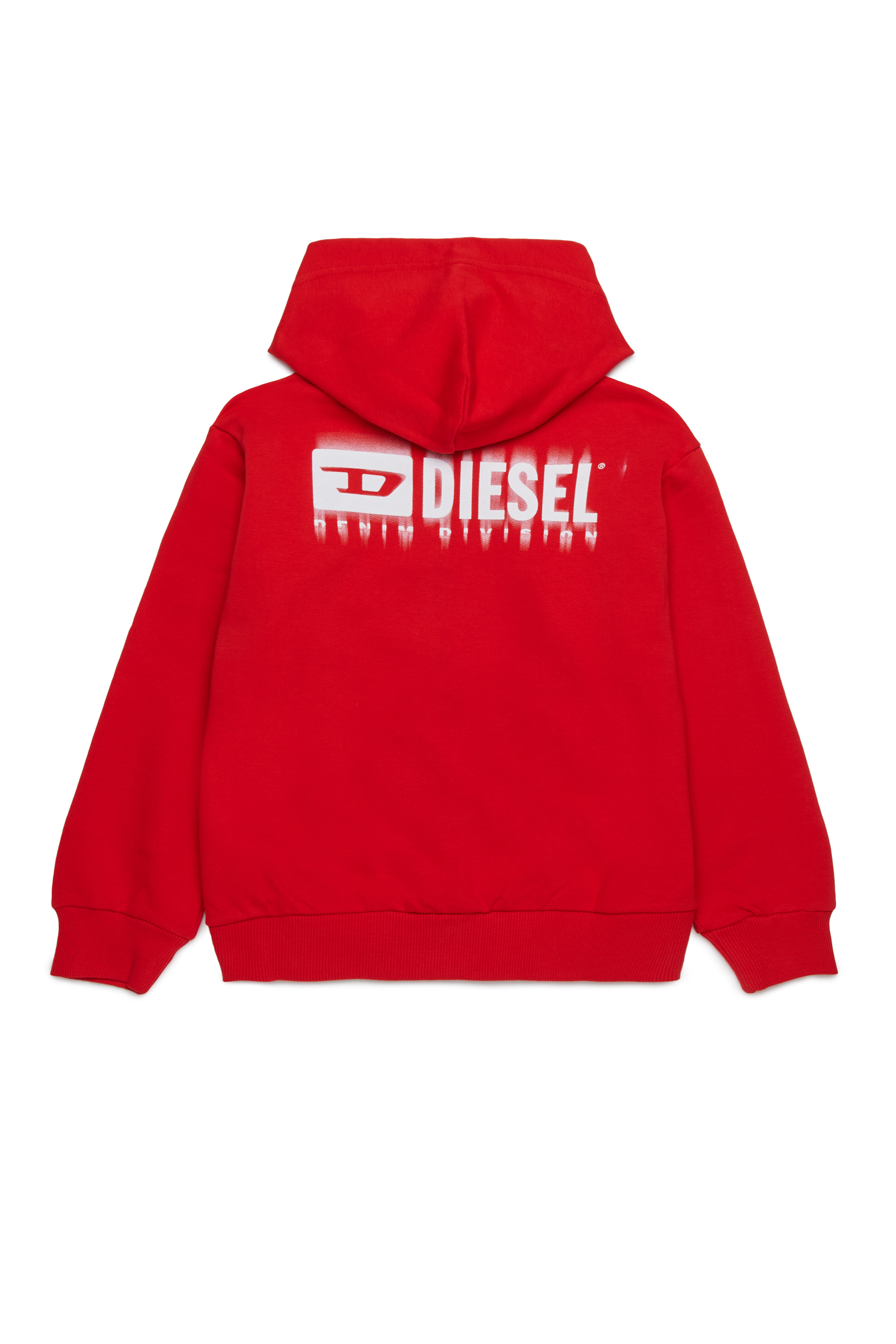 Diesel - SVOUGZIP OVER, Herren Reißverschluss-Hoodie mit verschmiertem Logo in Rot - 2