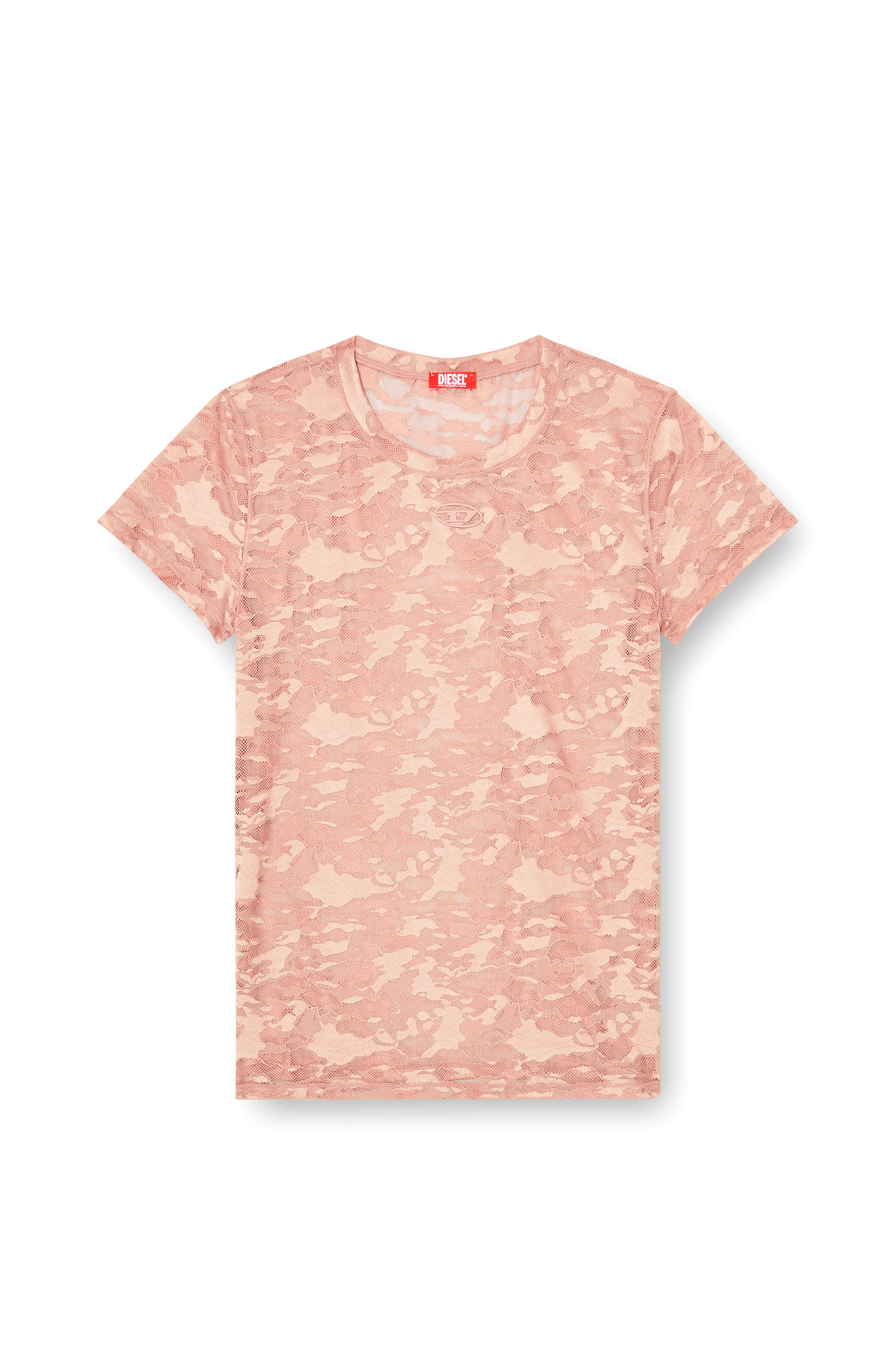 Diesel - KASIA-UTLT, Damen T-Shirt mit Camouflage-Spitze in null - 4