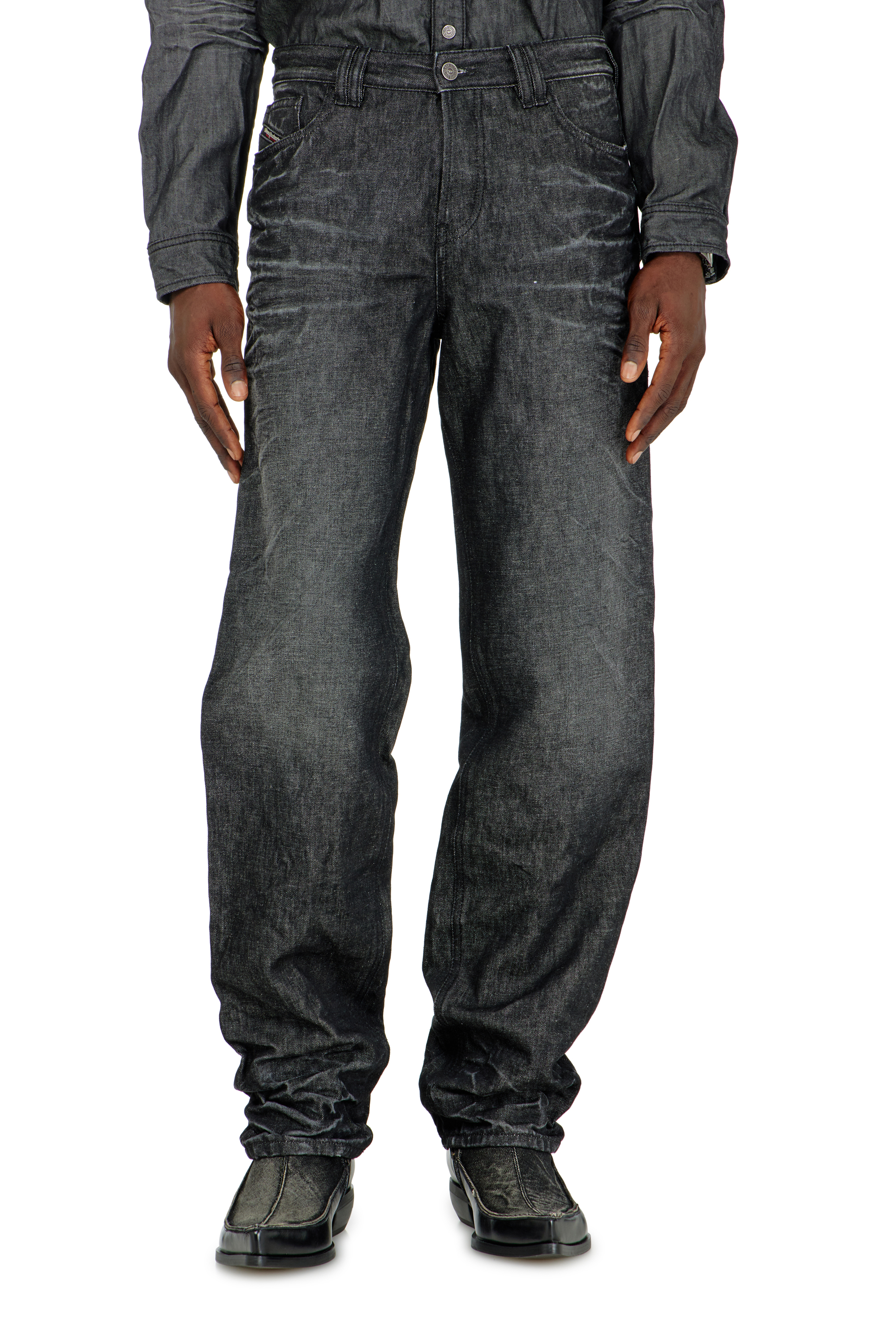 Diesel - Herren Regular Jeans 1991 D-Voeed 09R39, Schwarz/Dunkelgrau - 4