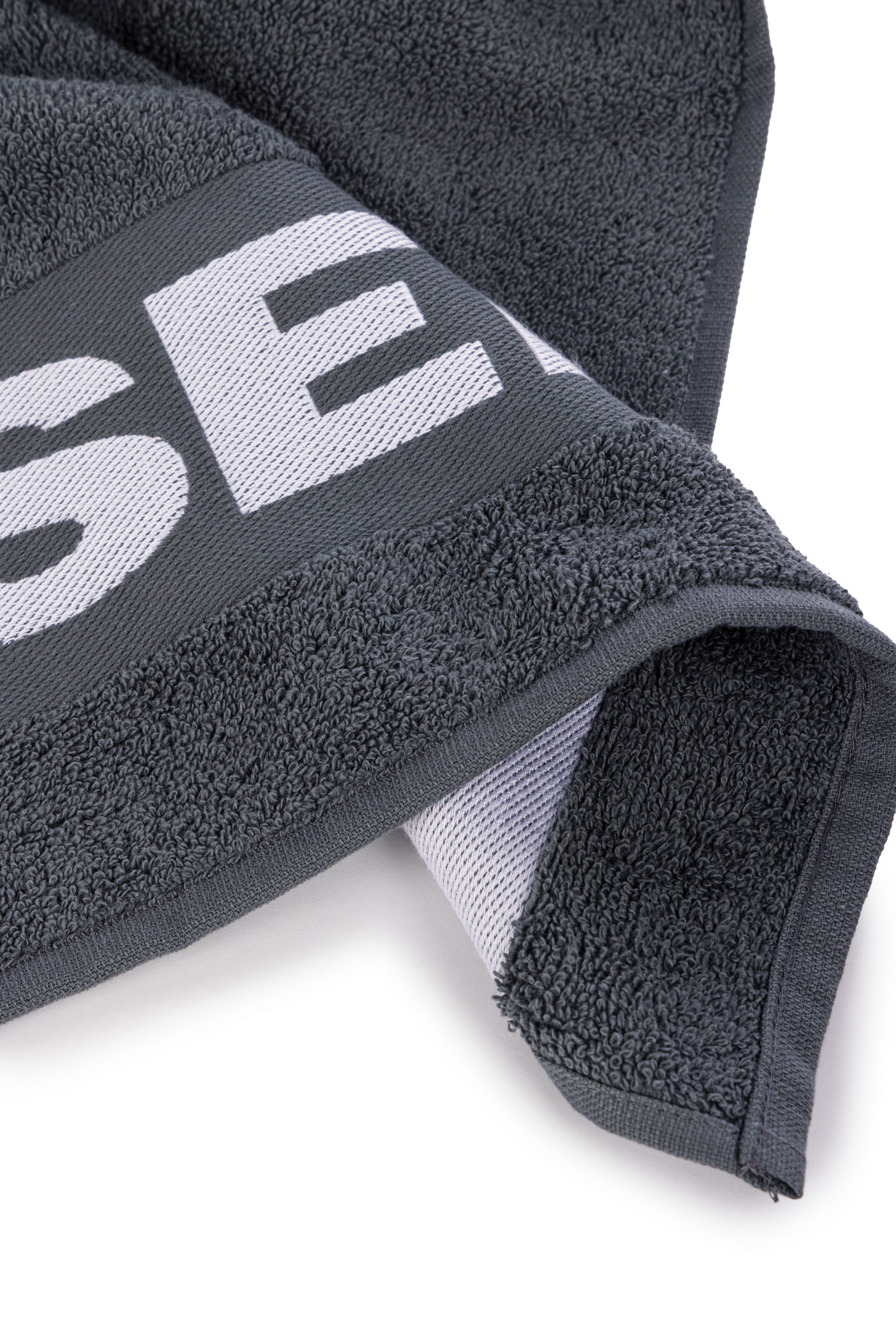 Diesel - 1015211 LOGO-COTTON TOWEL 100X180 GREY, Unisex Tuch aus Baumwoll-Frottee mit Logo in Dunkelgrau - 2