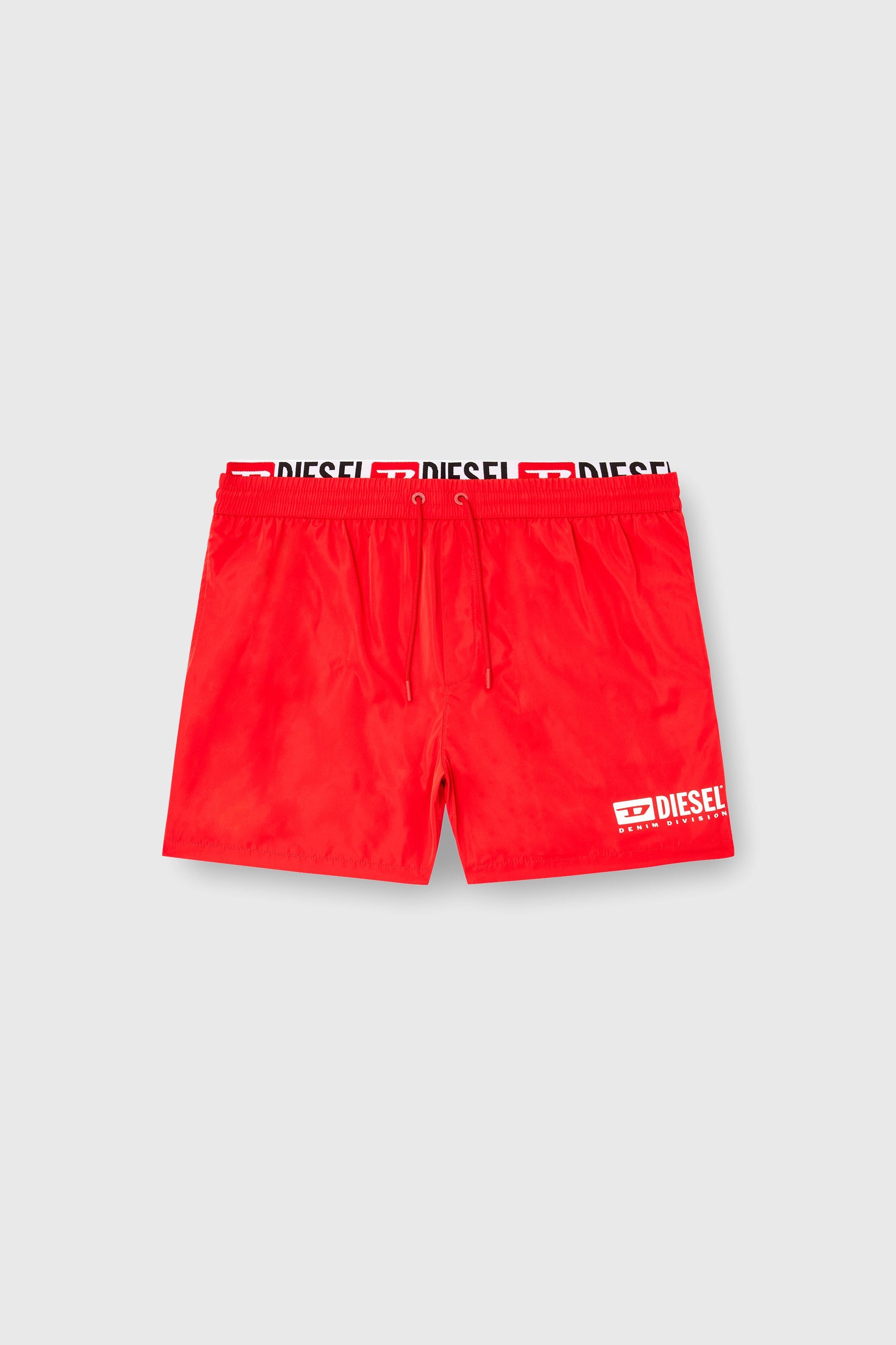 Diesel - VISPER-41-D-CORE, Herren Mittellange Badeshorts mit Logo-Print in Rot - 2