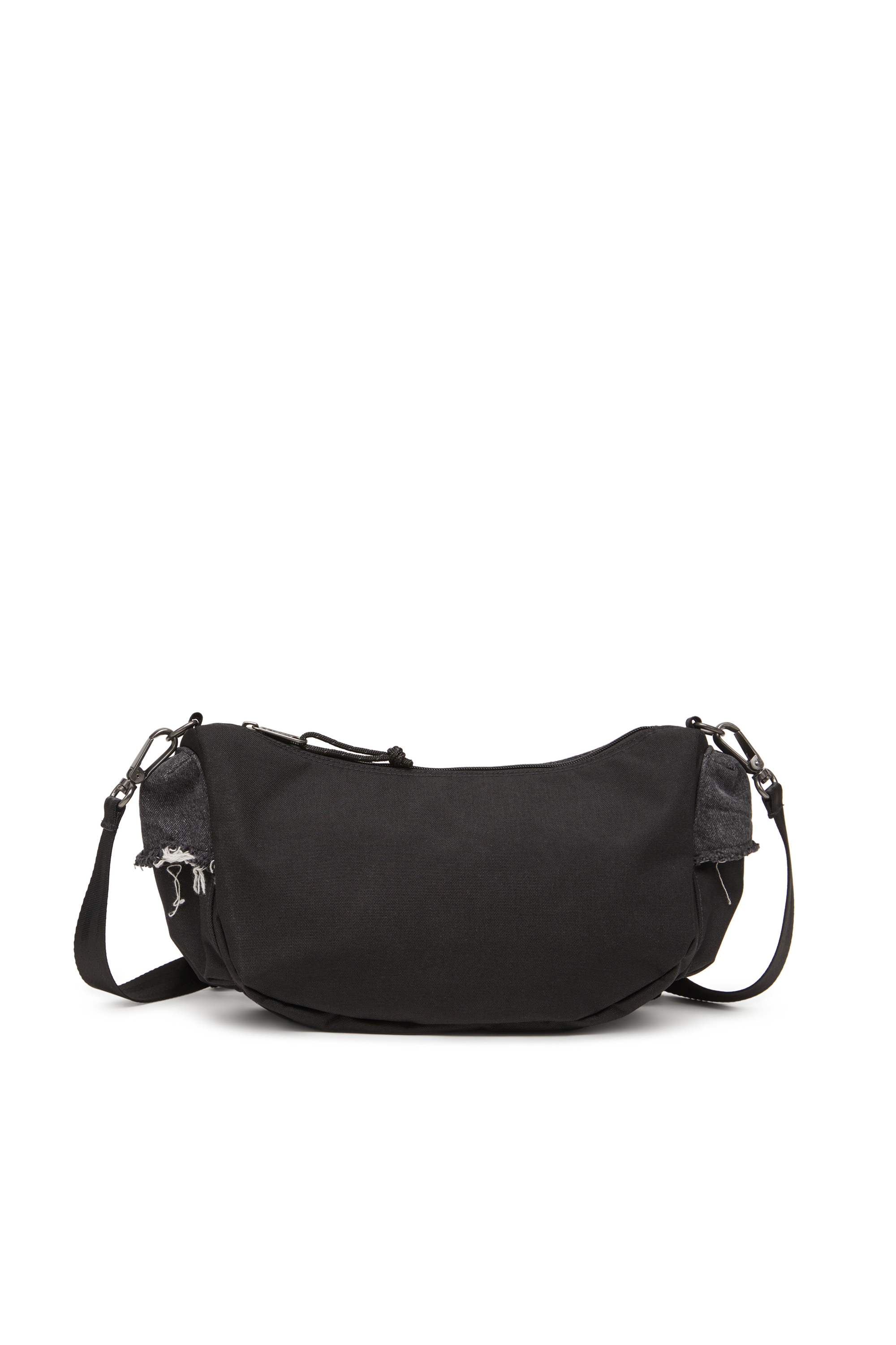 Diesel - DIESEL SHOULDER BAG, Unisex Schultertasche aus Destroyed-Denim und CORDURA® in Schwarz - 3