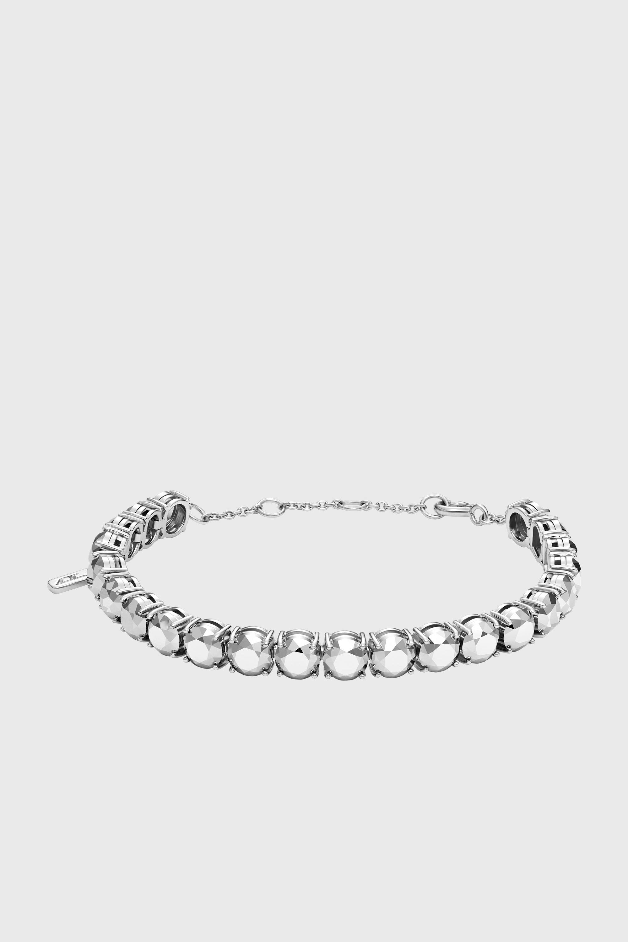 Diesel - DL1354040 STERLING SILVER JEWEL, Unisex Armreif aus Sterlingsilber mit Diamantschliff in Silber - 1