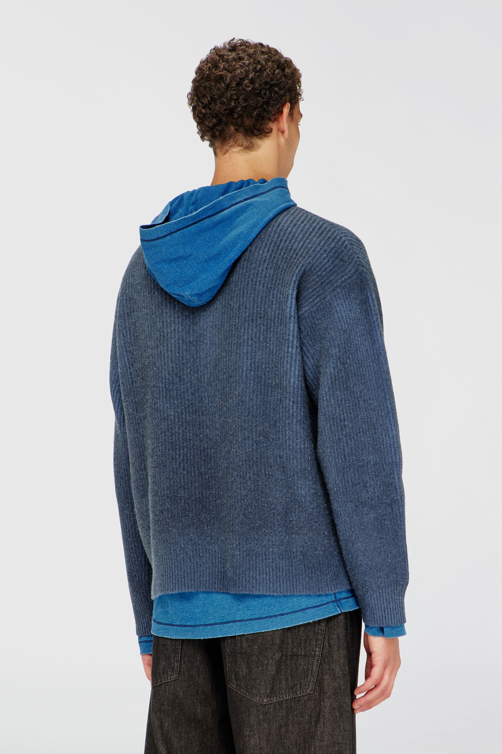 Diesel - K-PICKLER, Herren Pullover aus Wollmischung mit Zier-Brusttasche in Dunkelblau - 4
