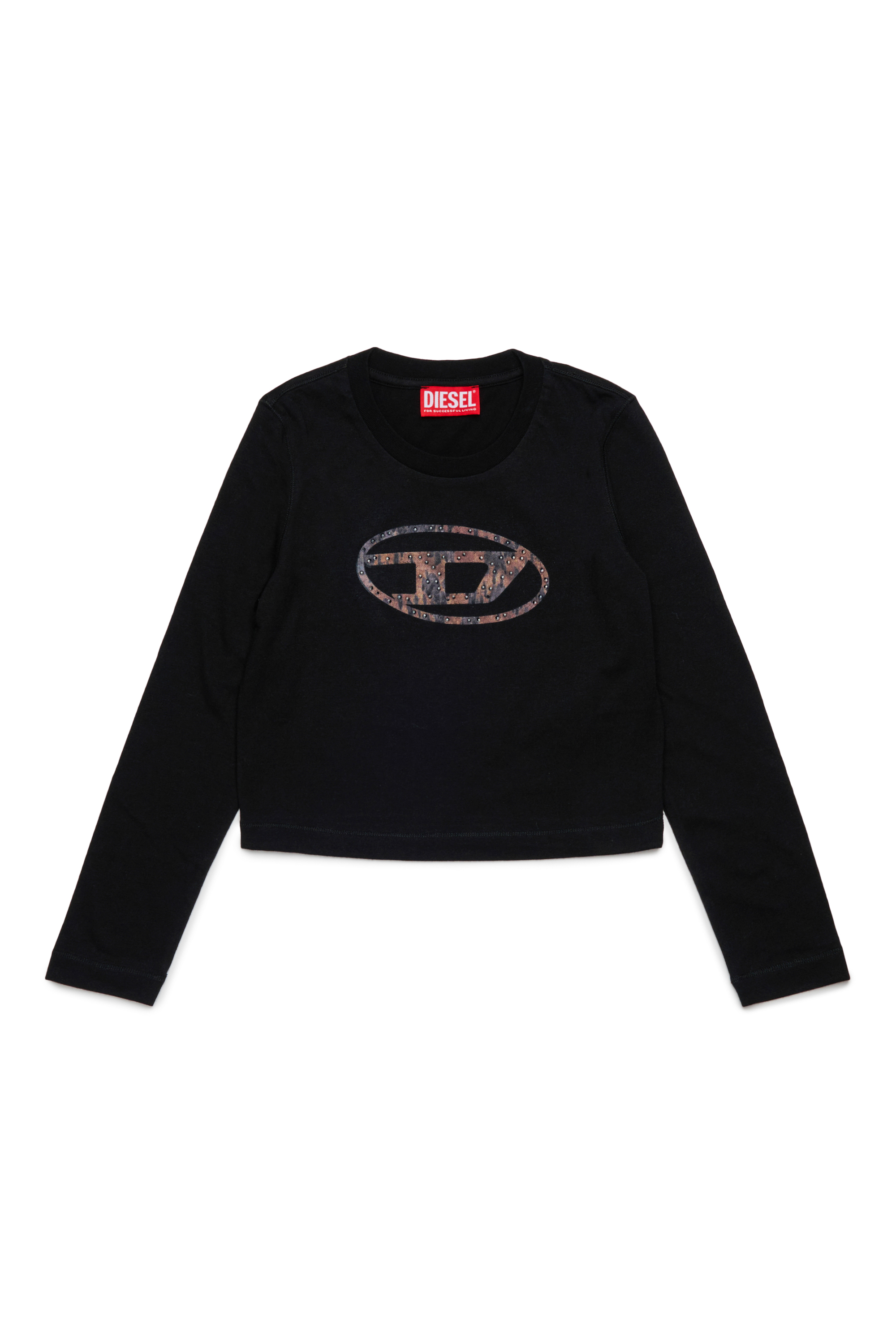 Diesel - TDOLSY, Damen Langärmliges T-Shirt aus Baumwolle in Schwarz - 1