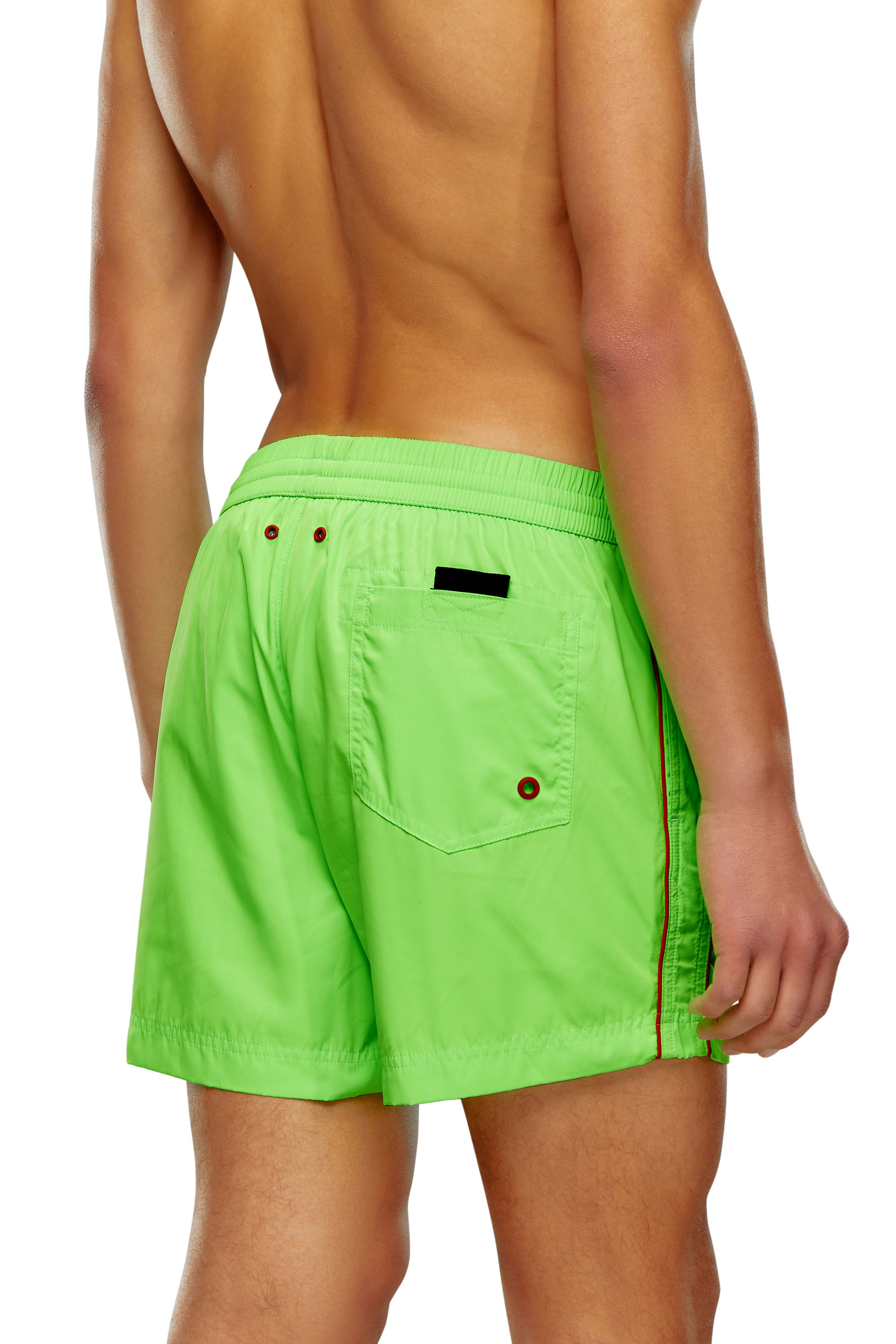 Diesel - BMBX-KEN-37, Man Mid-length swim shorts with piping in Green - Image 3