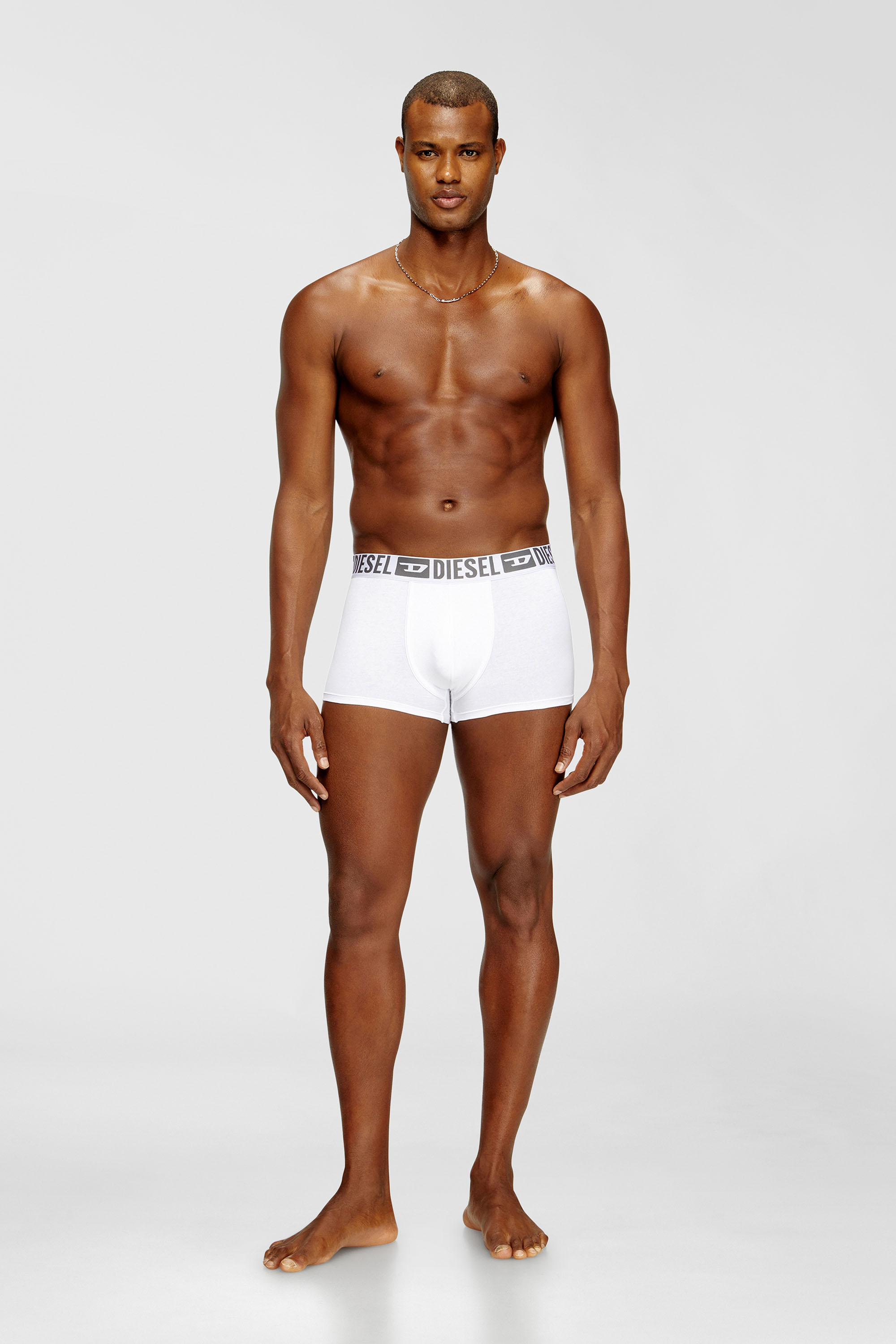 Diesel - MIKE-D-CORE-3PACK, Herren Boxershorts aus Baumwollstretch mit tonalem Bund im Dreierpack in Weiss/Schwarz - 2