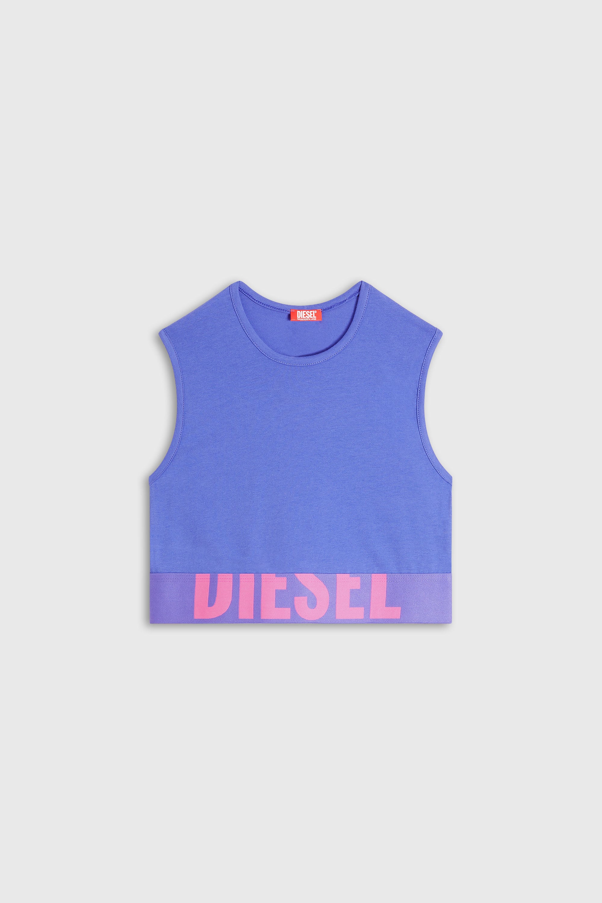 Diesel - ADA-D-POP, Damen Verk&uuml;rztes Tanktop mit Cut-off-Logo in Violett - 2