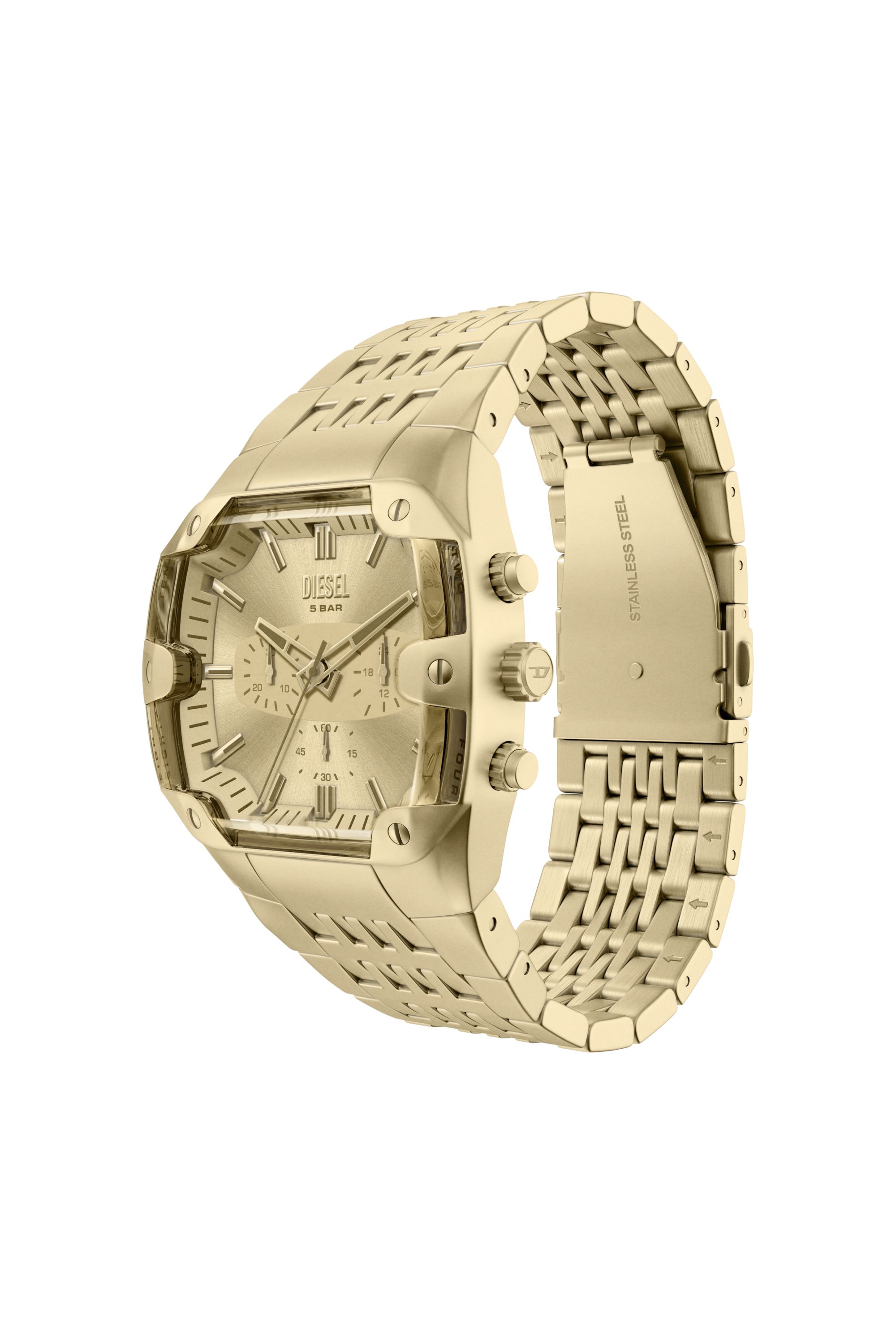 Diesel - DZ4718 WATCH, Herren Spiked Cushion Uhr aus Edelstahl in Goldton in Gold - 5
