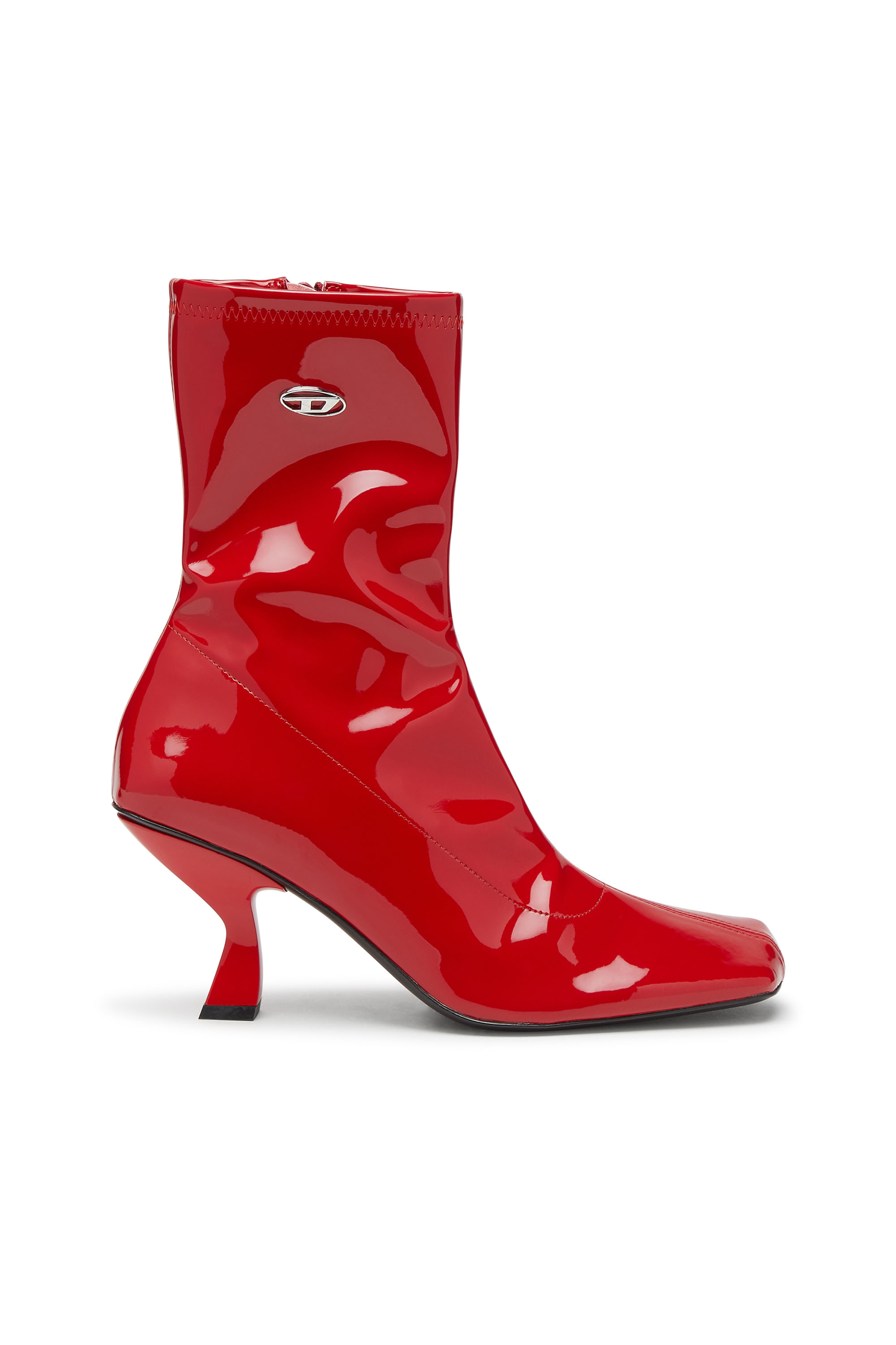 Diesel - D-AMBER MD BT, Damen D-Amber-Stiefeletten aus Stretch-PU-Lackleder in Rot - 1