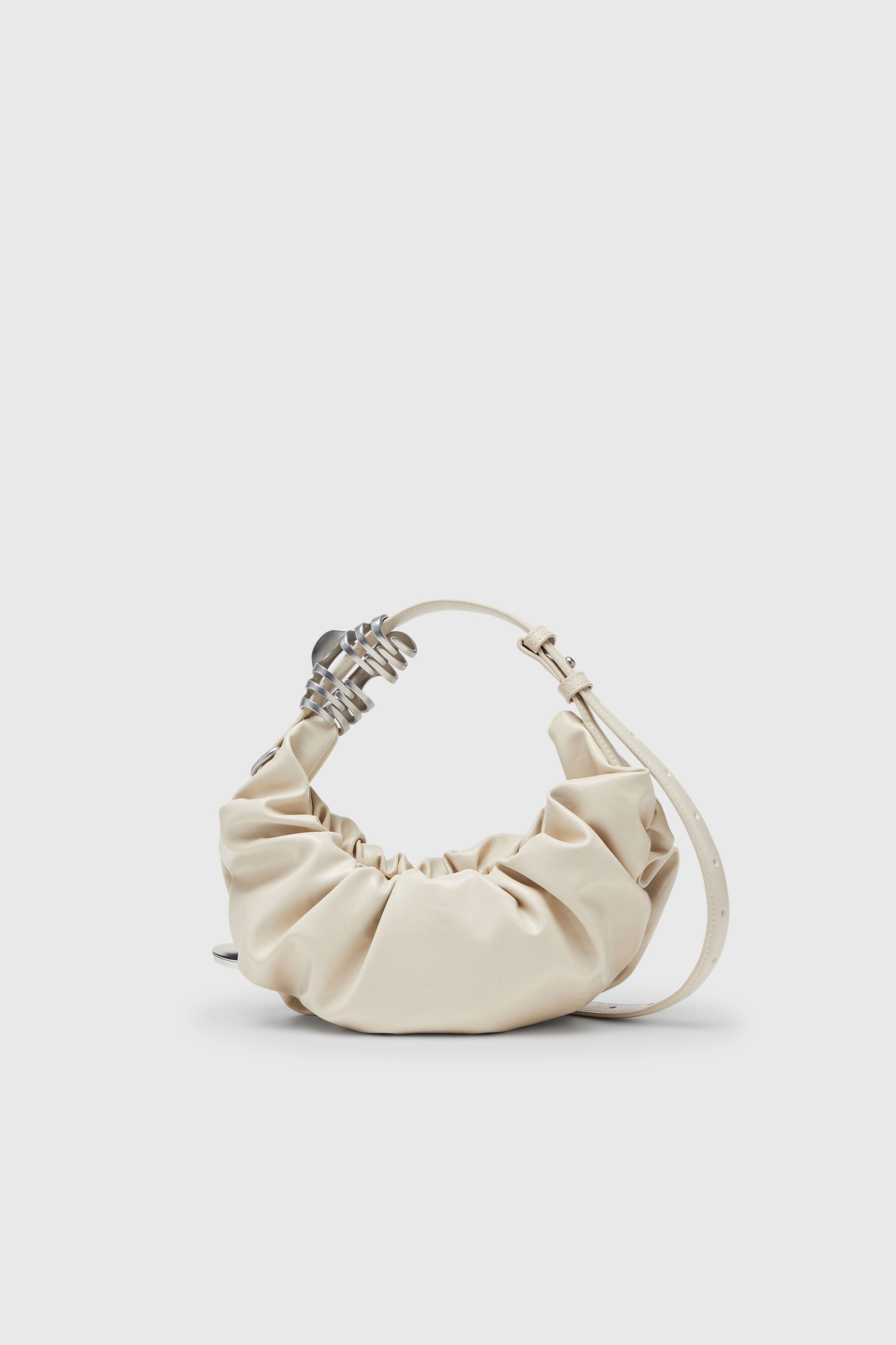 Diesel - GRAB-D HOBO S, Damen Grab-D-Small Hobo-Tasche mit gerafftem Design in Wei&szlig; - 2