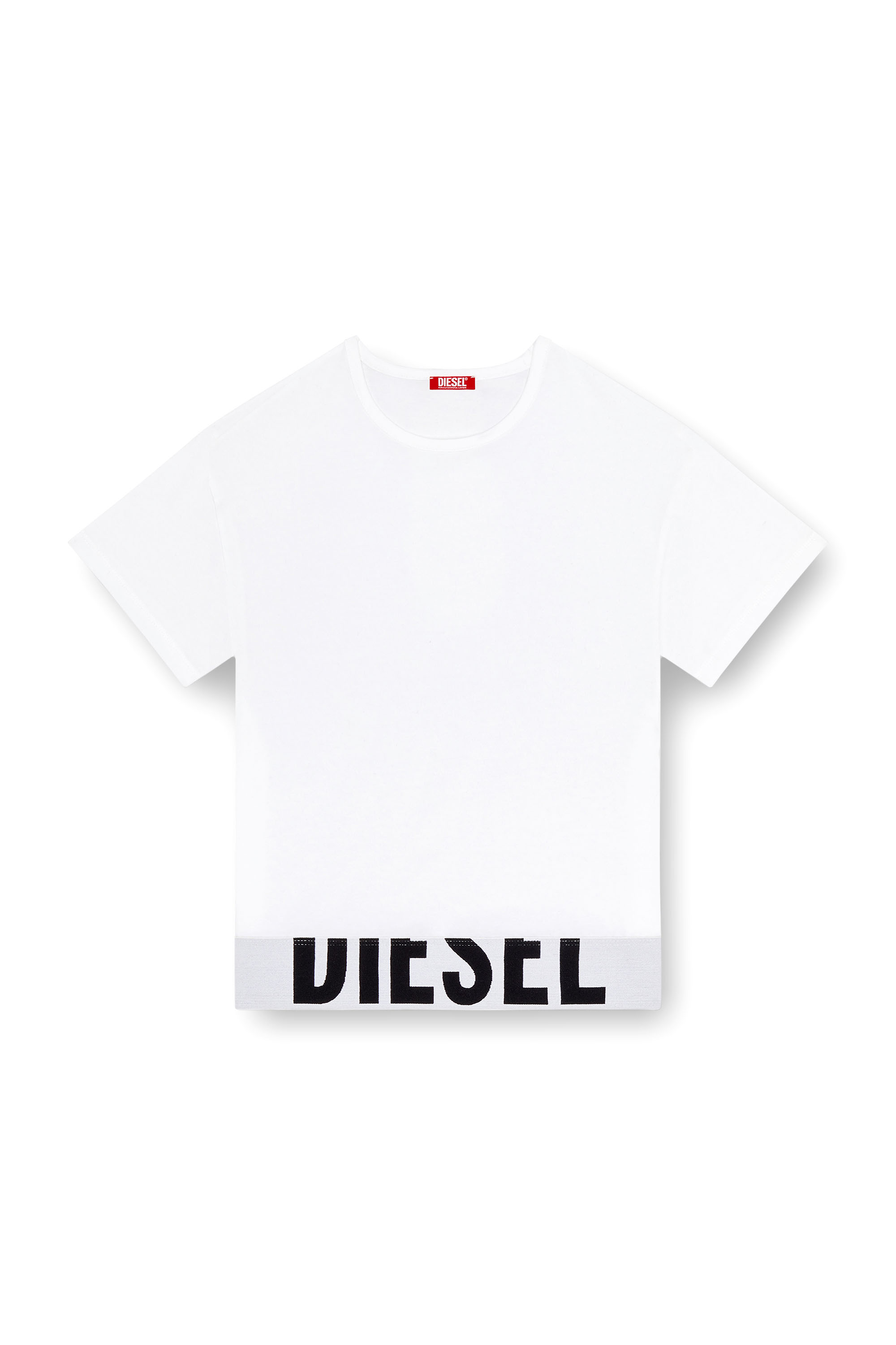 Diesel - UFTEE-SPORT-CROPPED-T-SHIRT, Damen Sportliches verkürztes Top mit Logo-Band in Weiß - 4