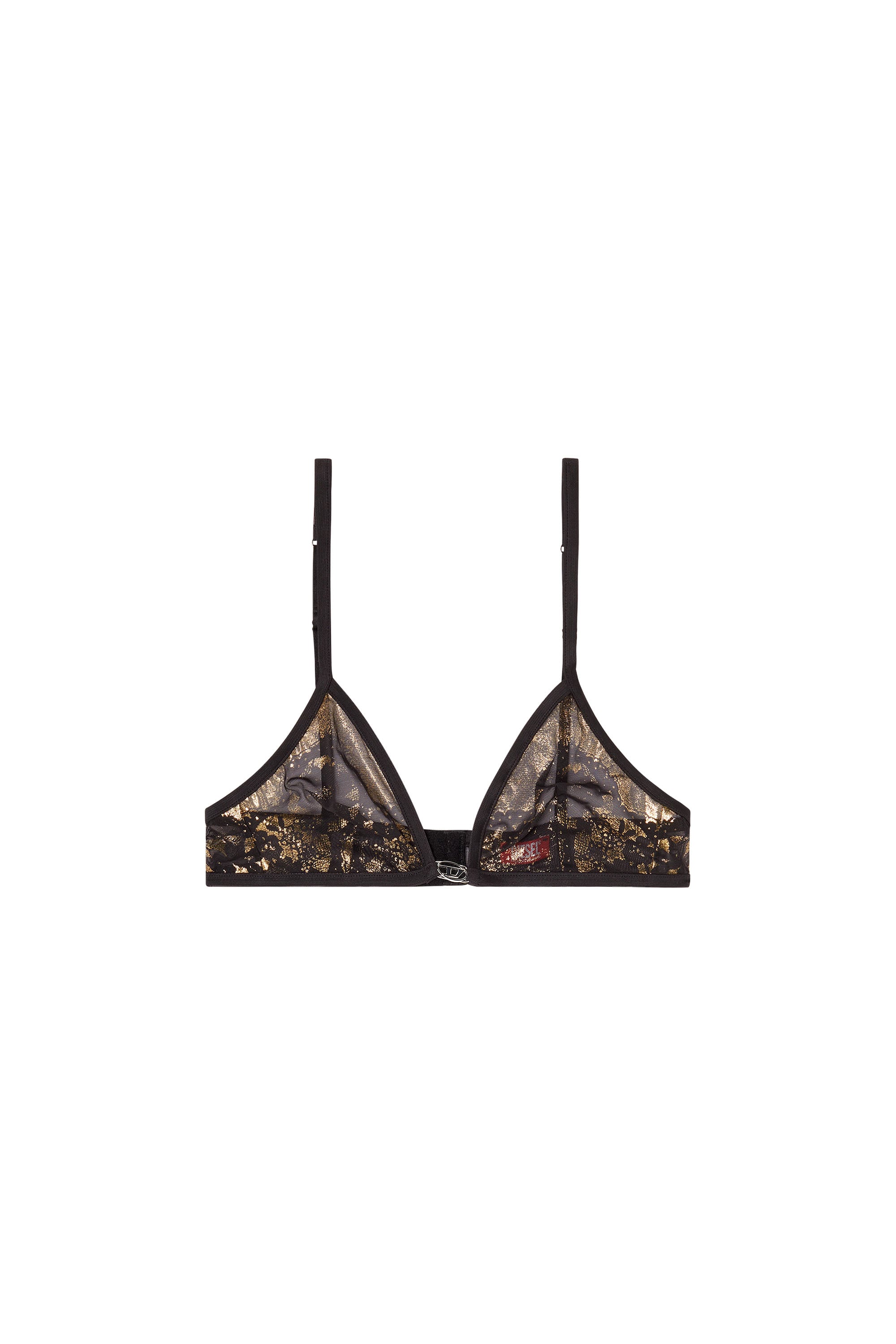 Diesel - LUNA-GFT, Damen Bralette aus Stretch-T&uuml;ll mit Metallic-Effekt in Schwarz/Gold - 3