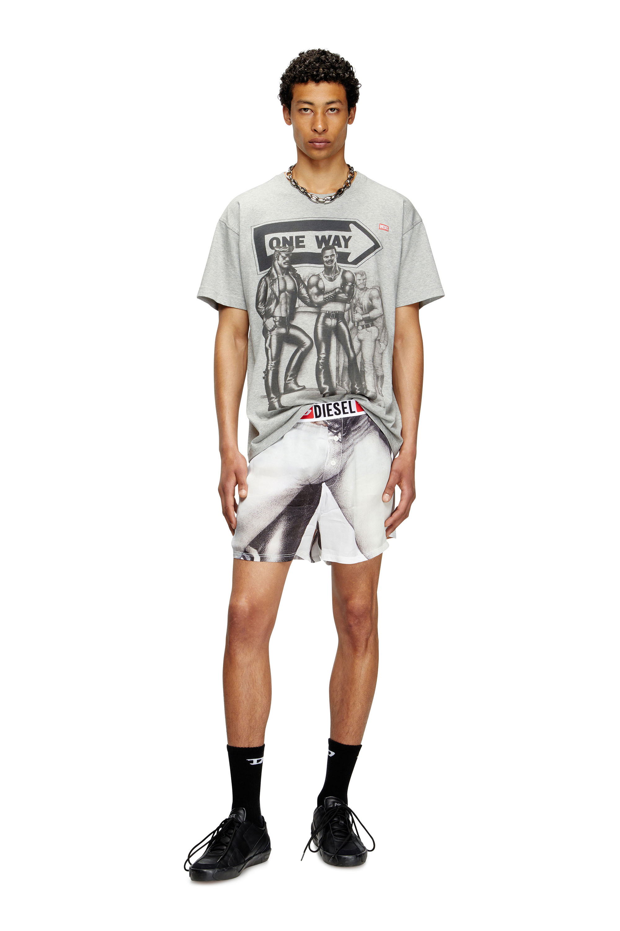 Diesel - PR-T-NORM-TOM25, Unisex T-Shirt mit Grafik-Print in Grau - 2