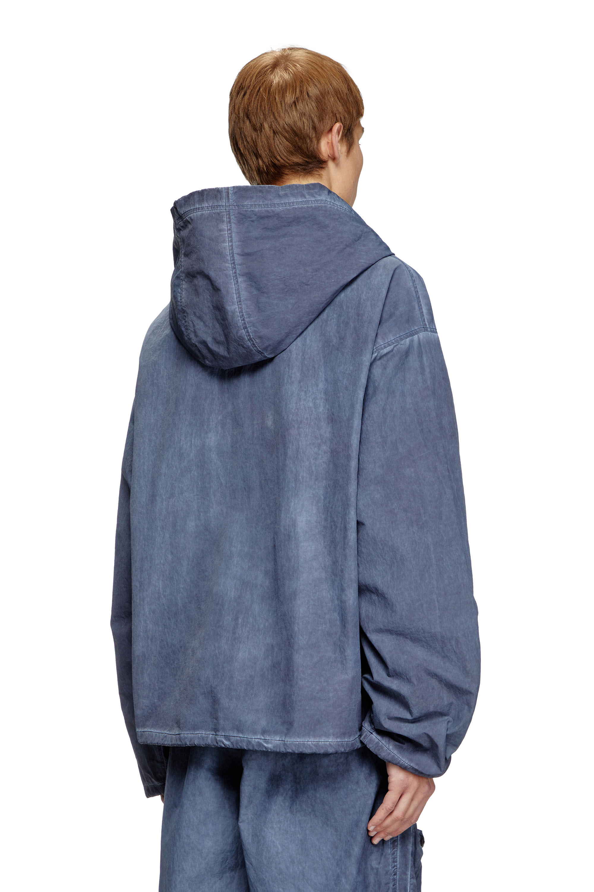 Diesel - J-NOODE-A, Herren Anorak mit Kapuze zum Verstauen in Blau - 4