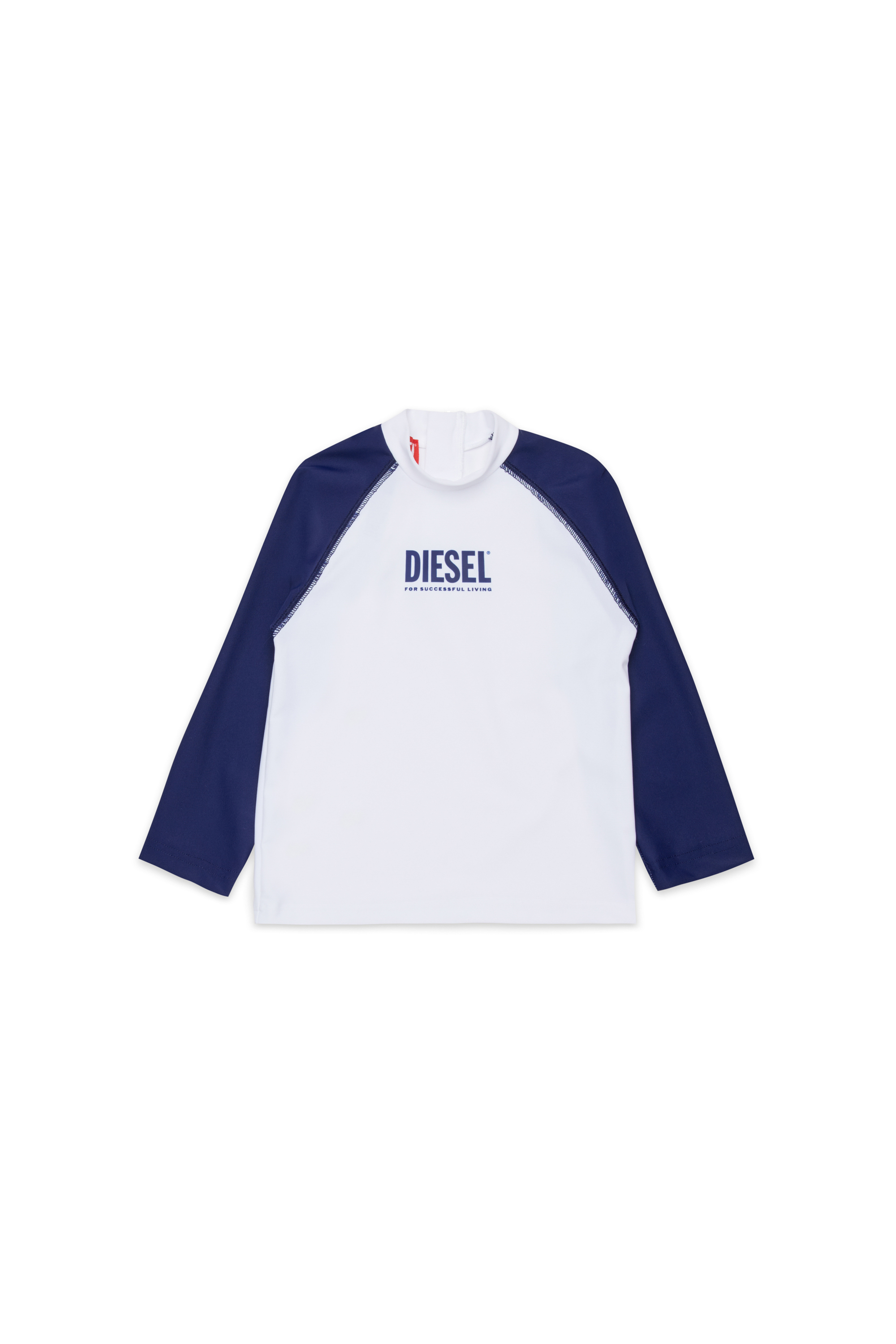 Diesel - MTRIB, Herren Rashguard mit hohem Kragen in Weiss/Blau - 1