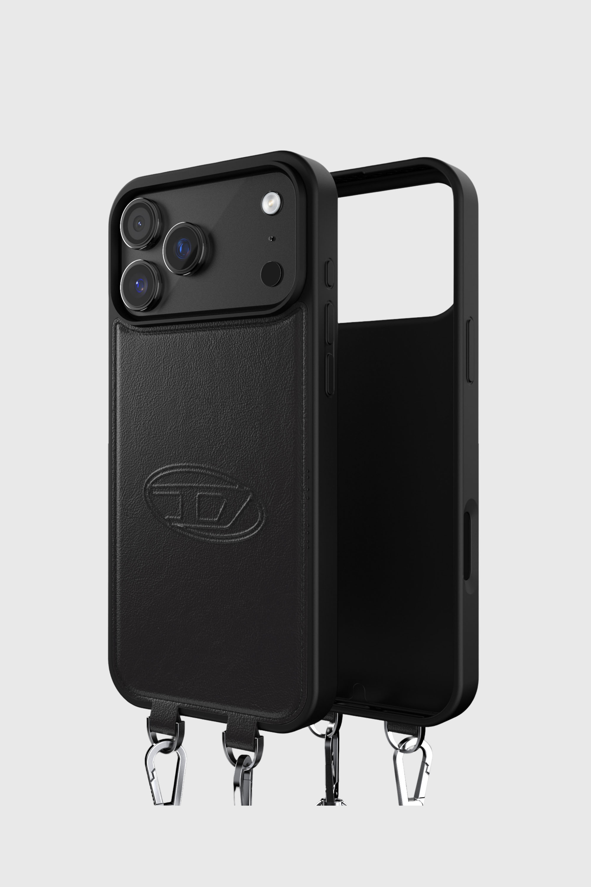 Diesel - 60663 MOULDED CASE, Unisex's Oval D case with wrist strap and MagSafe for iPhone 17 Pro Max in Black - 1