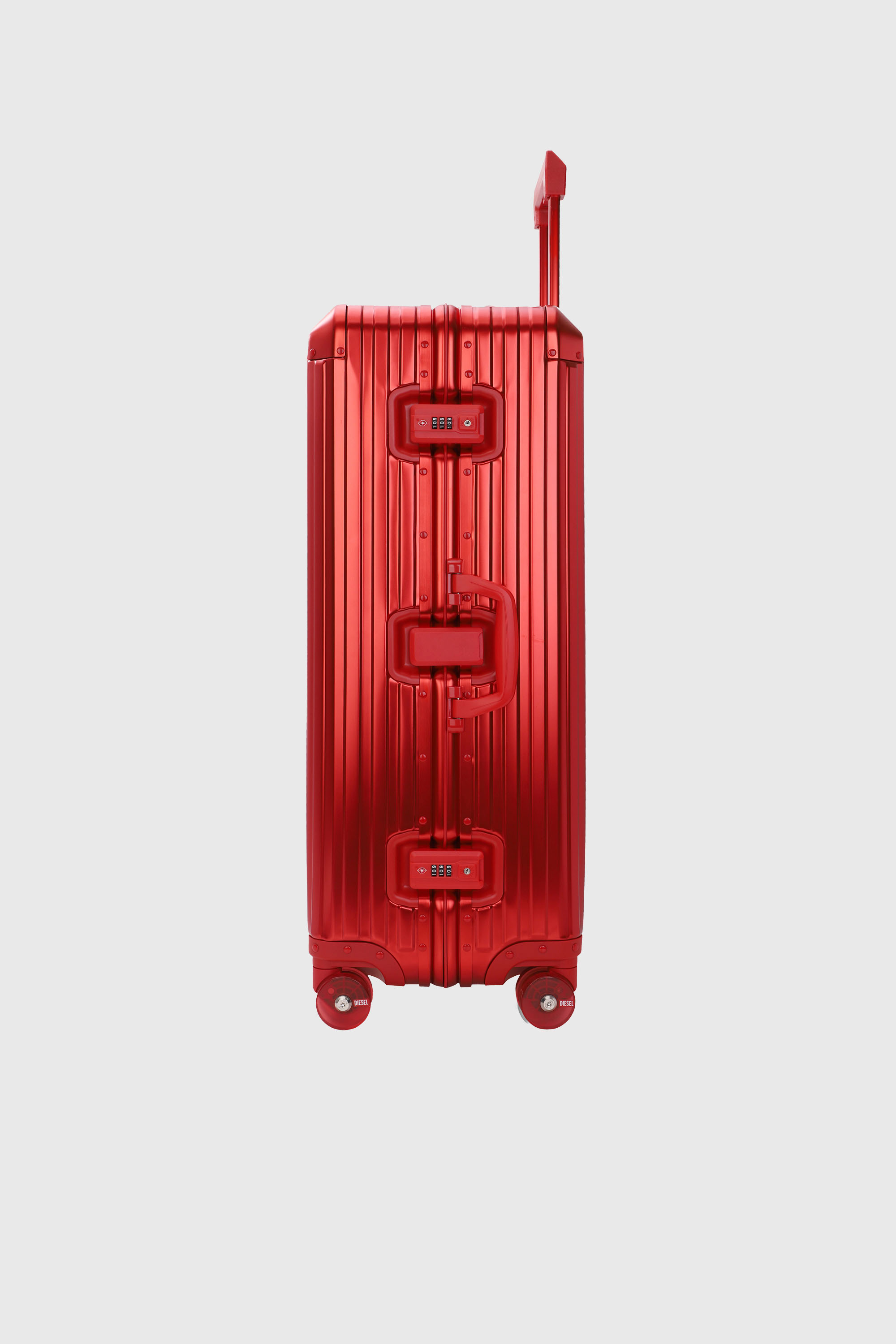 Diesel - DIESEL ALUMINUM TROLLEY- DSL002, Unisex Koffer aus Aluminium Gr&ouml;&szlig;e L in Rot - 4