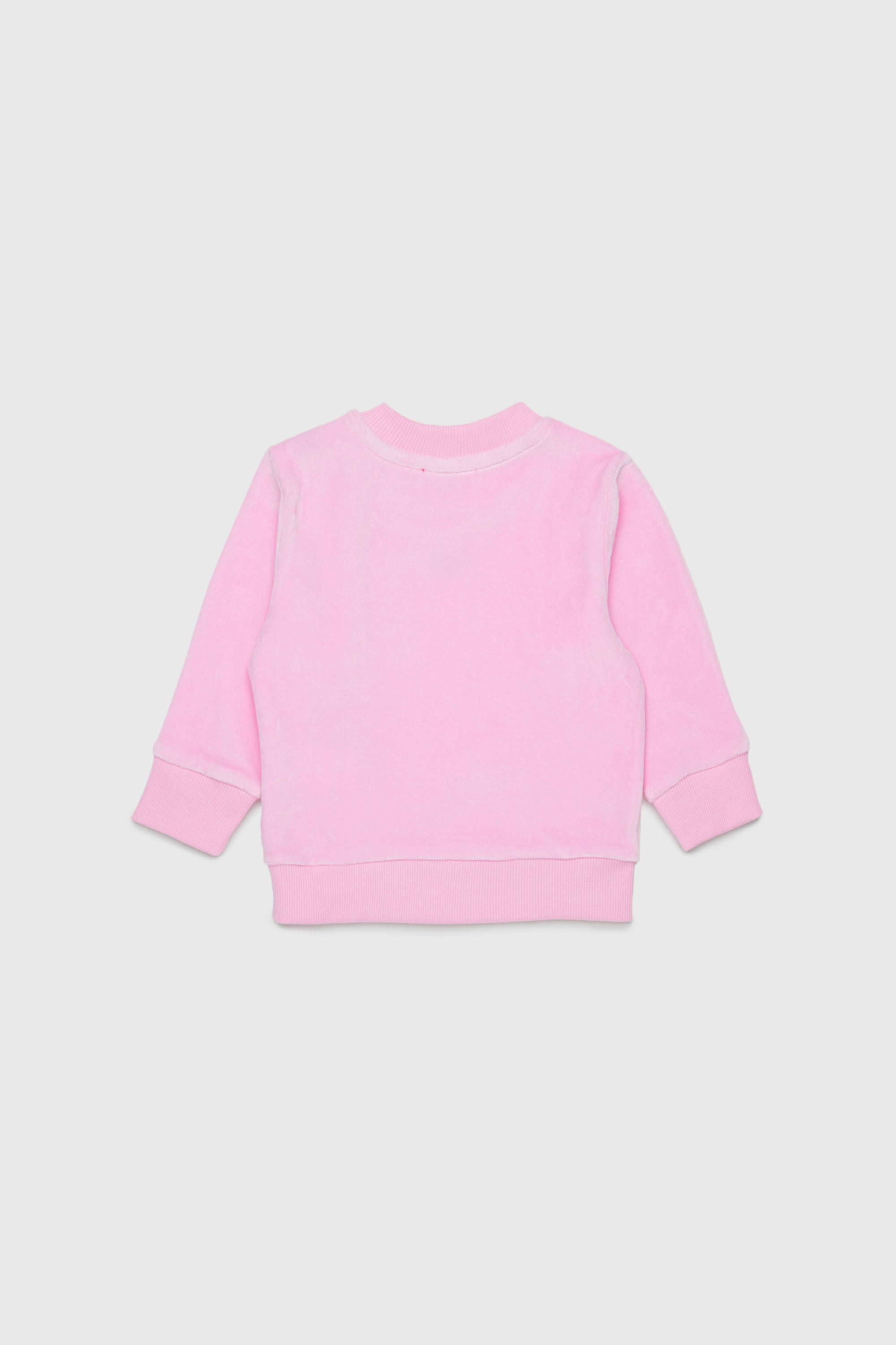 Diesel - SHENIB, Herren Sweatshirt aus Samt mit Oval D Stickerei in Rosa - 2