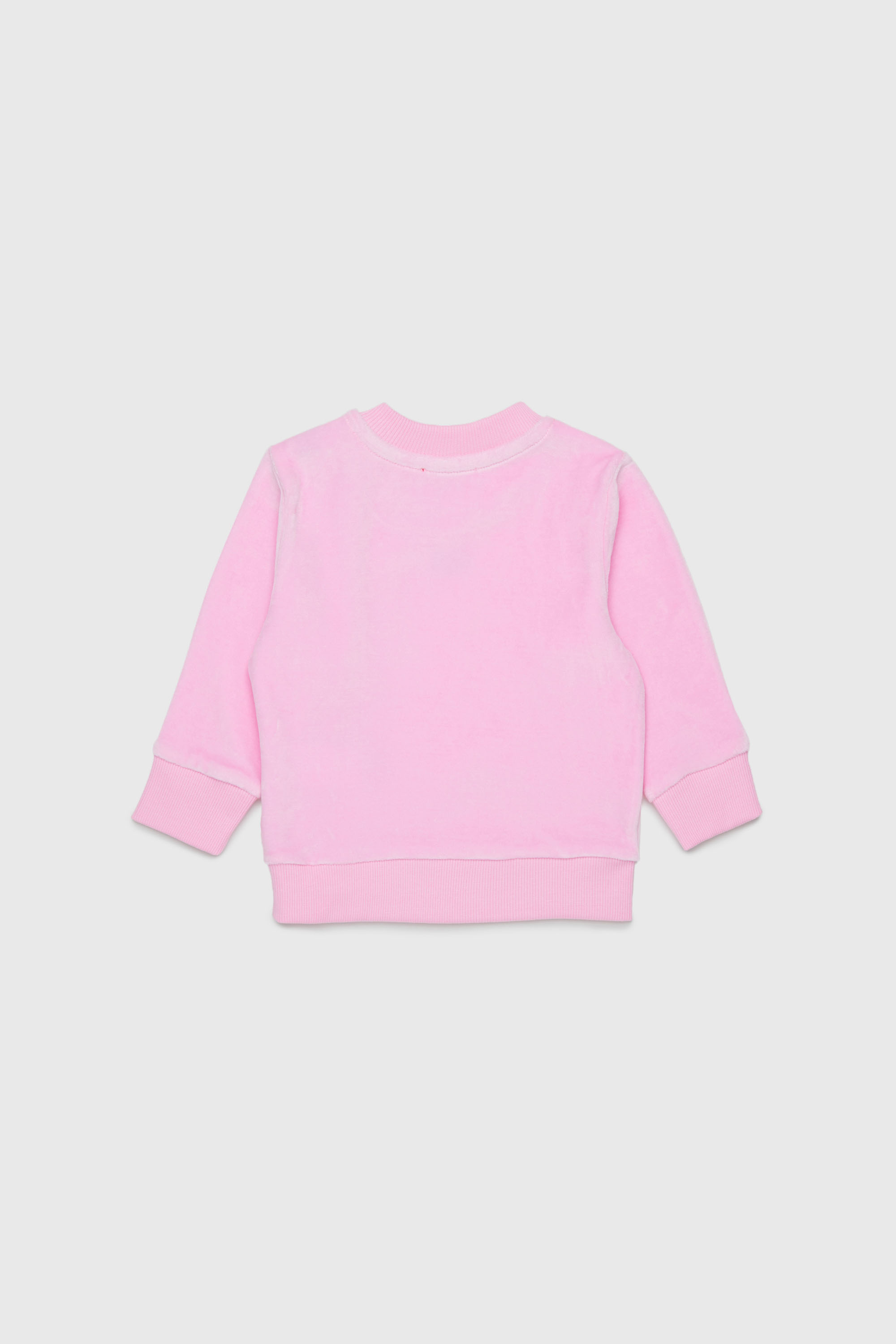 Diesel - SHENIB, Herren Sweatshirt aus Samt mit Oval D Stickerei in Rosa - 2