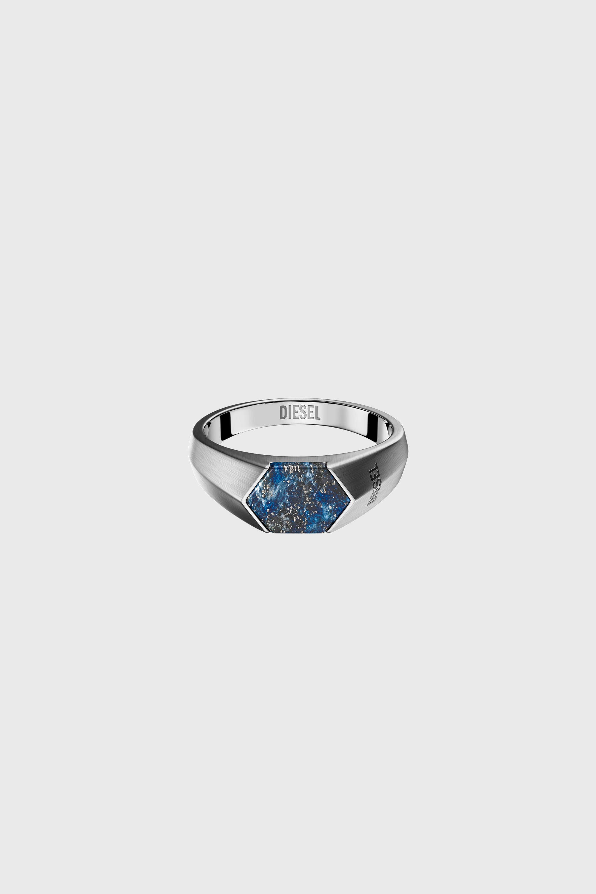 Diesel - DX1712040, Unisex Siegelring mit Lapislazuli in Silber/Blau - 2
