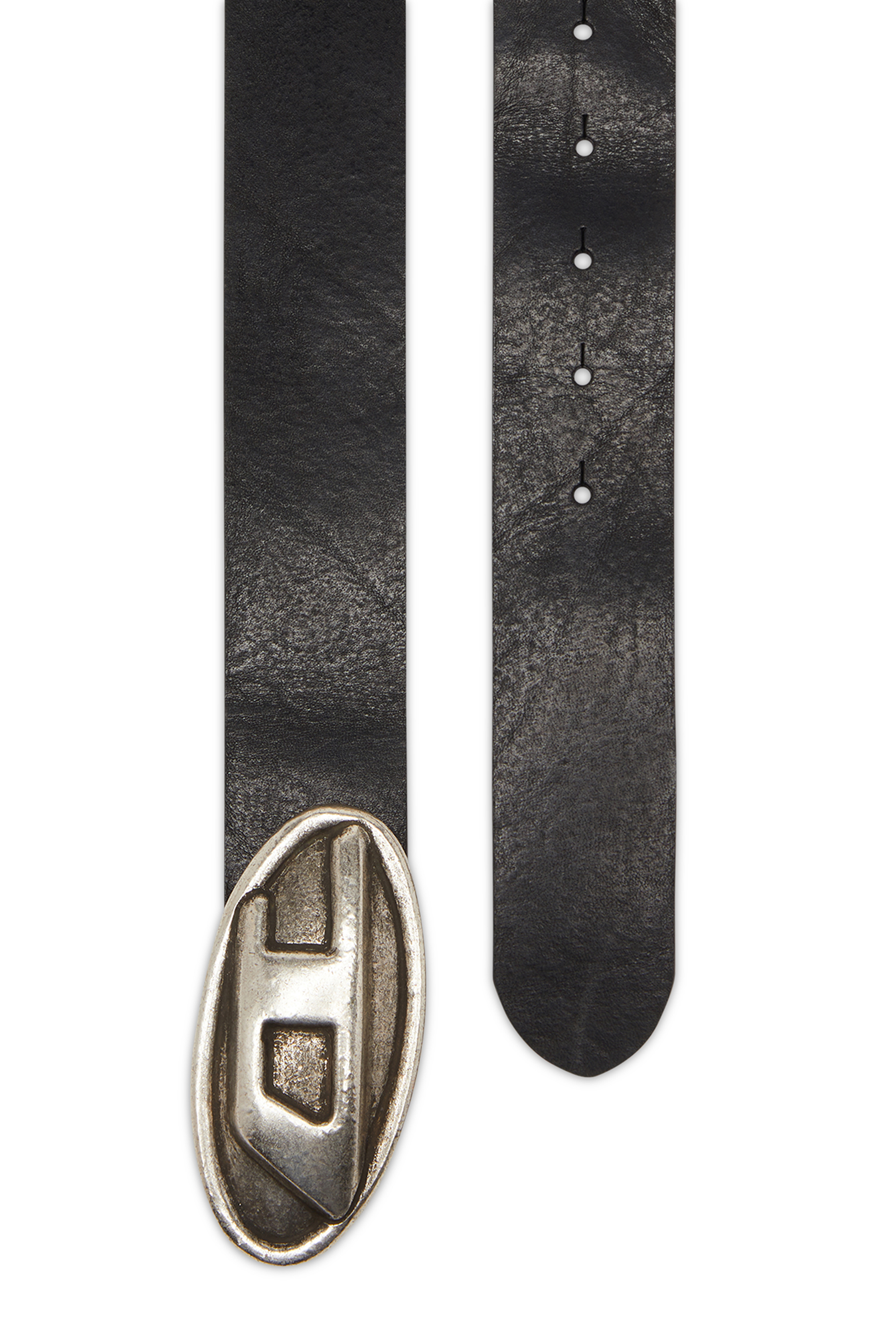 Diesel - B-DOUBLE D, Herren 4 cm Gürtel mit Oval D-Schnalle in Schwarz - 2