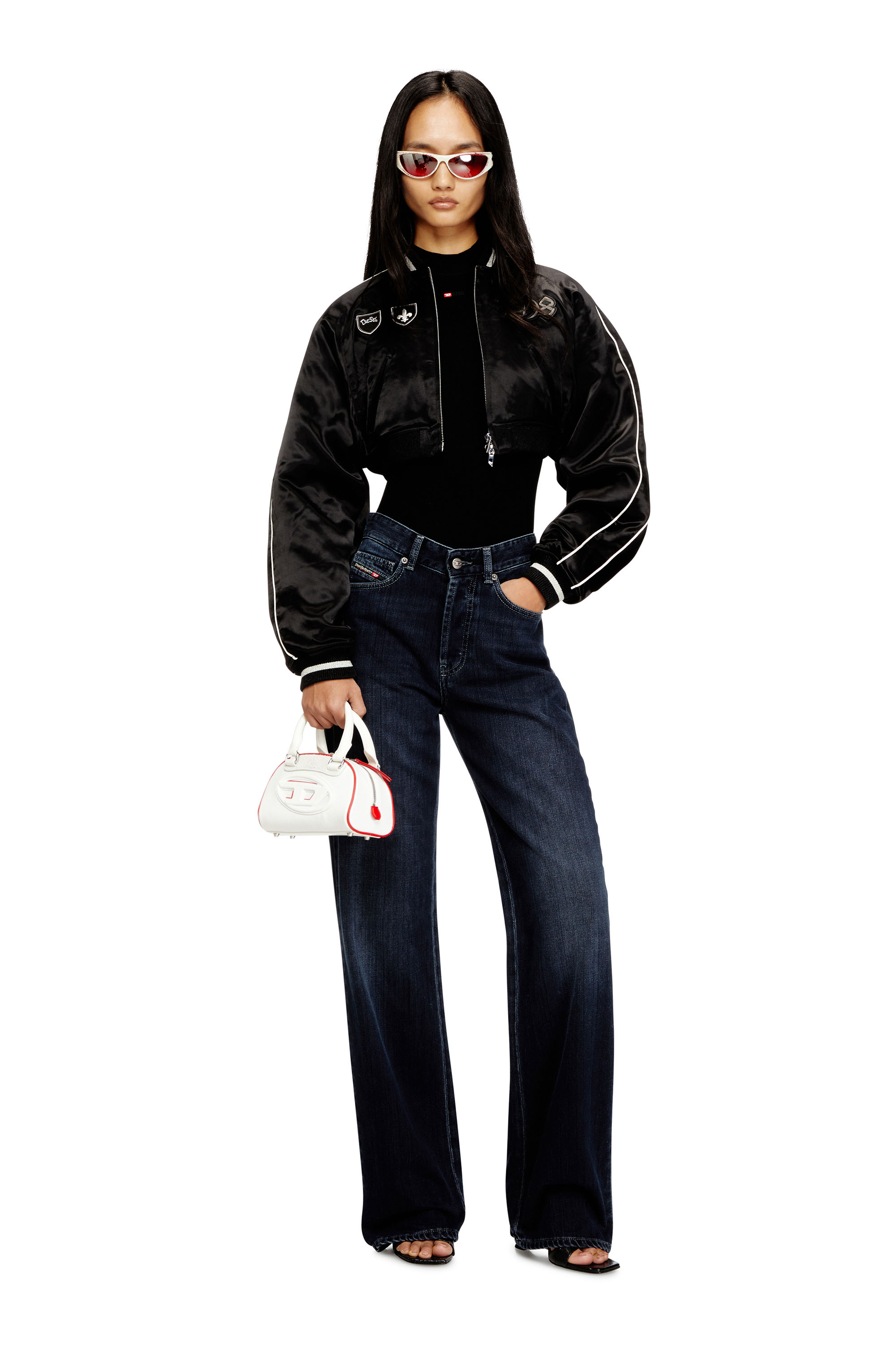 Diesel - G-OSPEL-CP, Damen Kurz geschnittene Satin-Souvenirjacke in null - 2