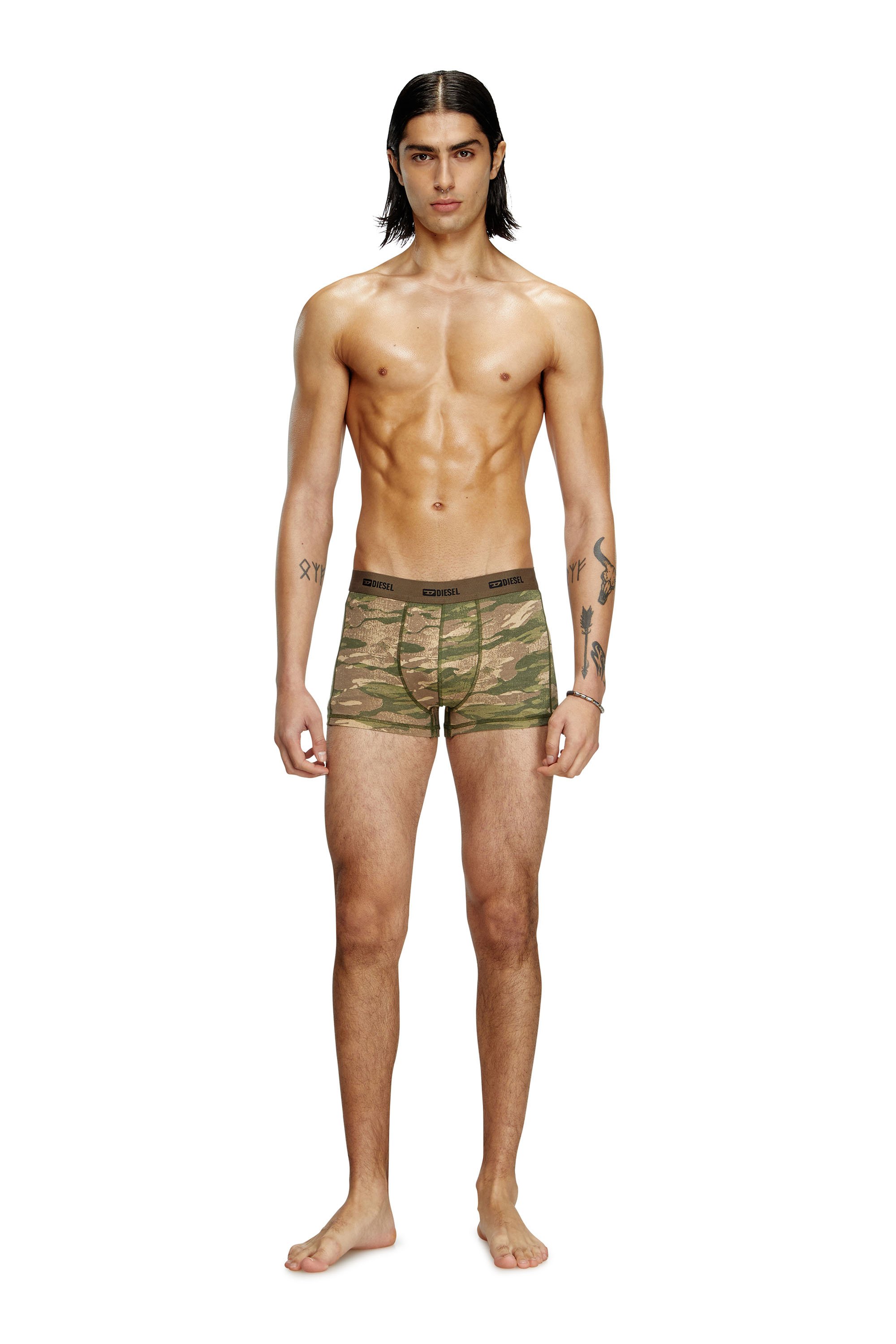 Diesel - DAMIEN-UTLT-3PACK, Herren Einfarbige und Camouflage Retropants im Dreierpack in Braun/Grün - 2