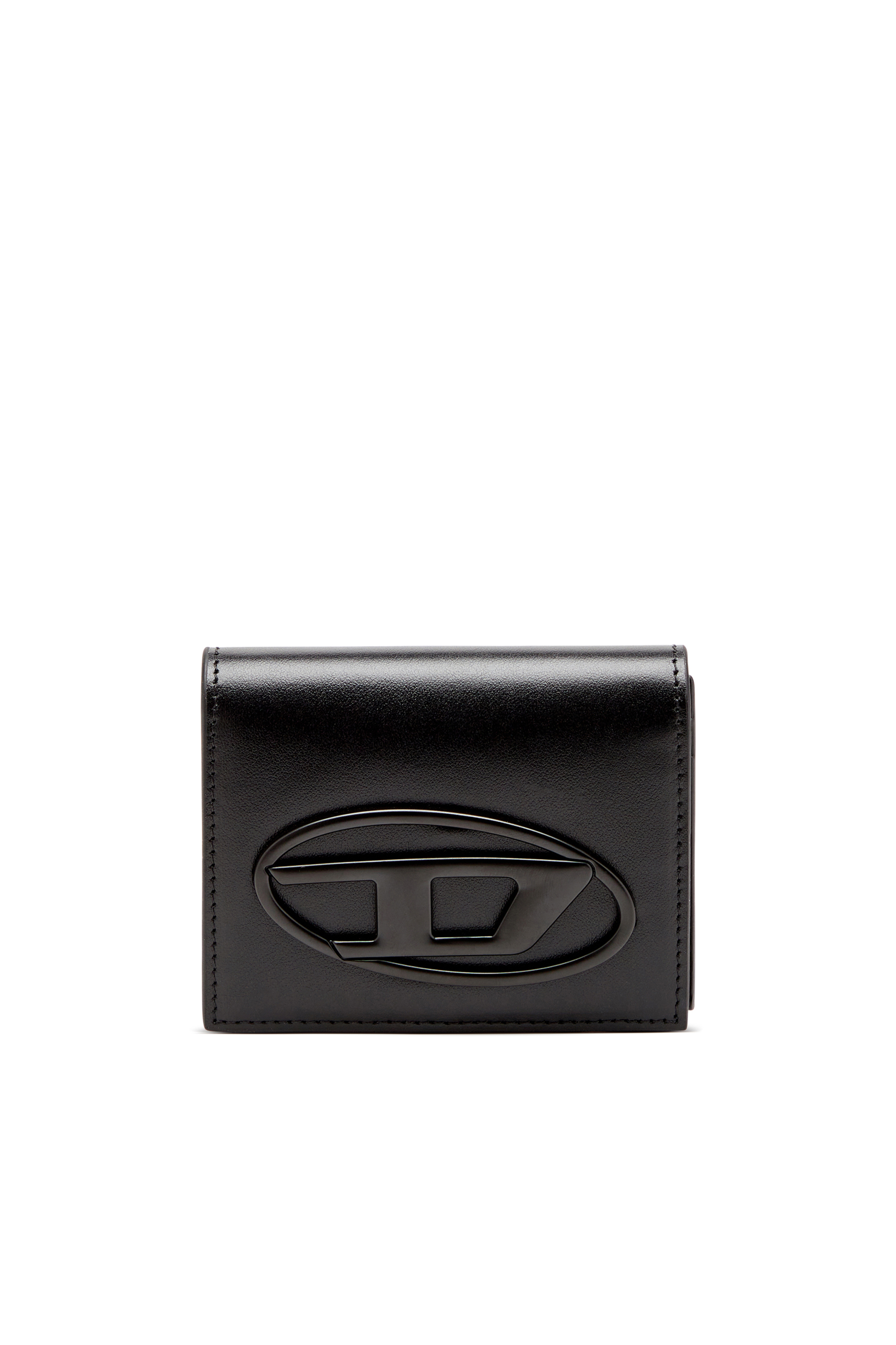 Diesel - HOLI-D CARD HOLDER S II, Herren Bifold-Kartenetui aus Leder in Schwarz - 1