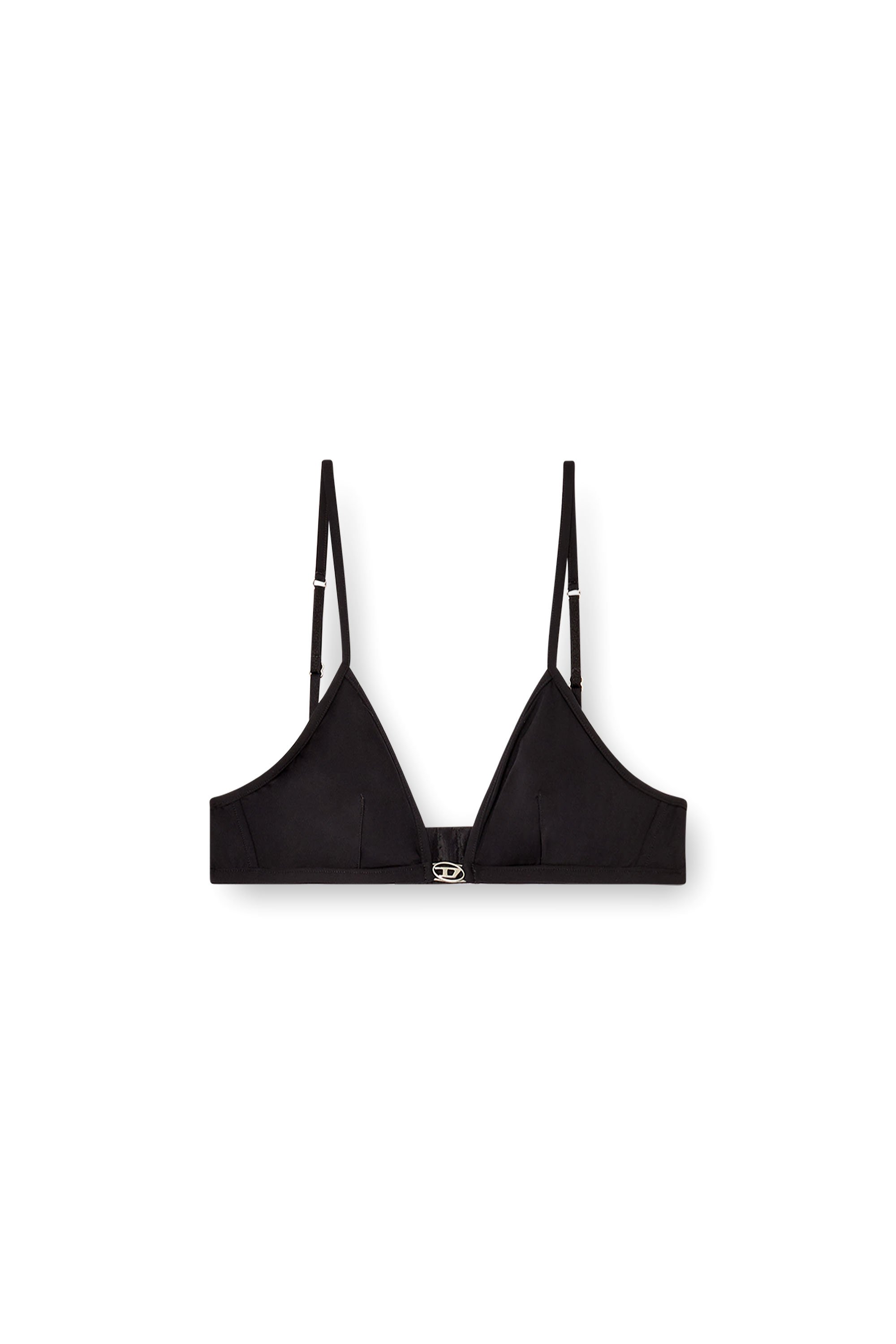 Diesel - LUNA-DNM, Damen Bralette aus Mikrofaser mit Oval D-Detail in Schwarz - 4