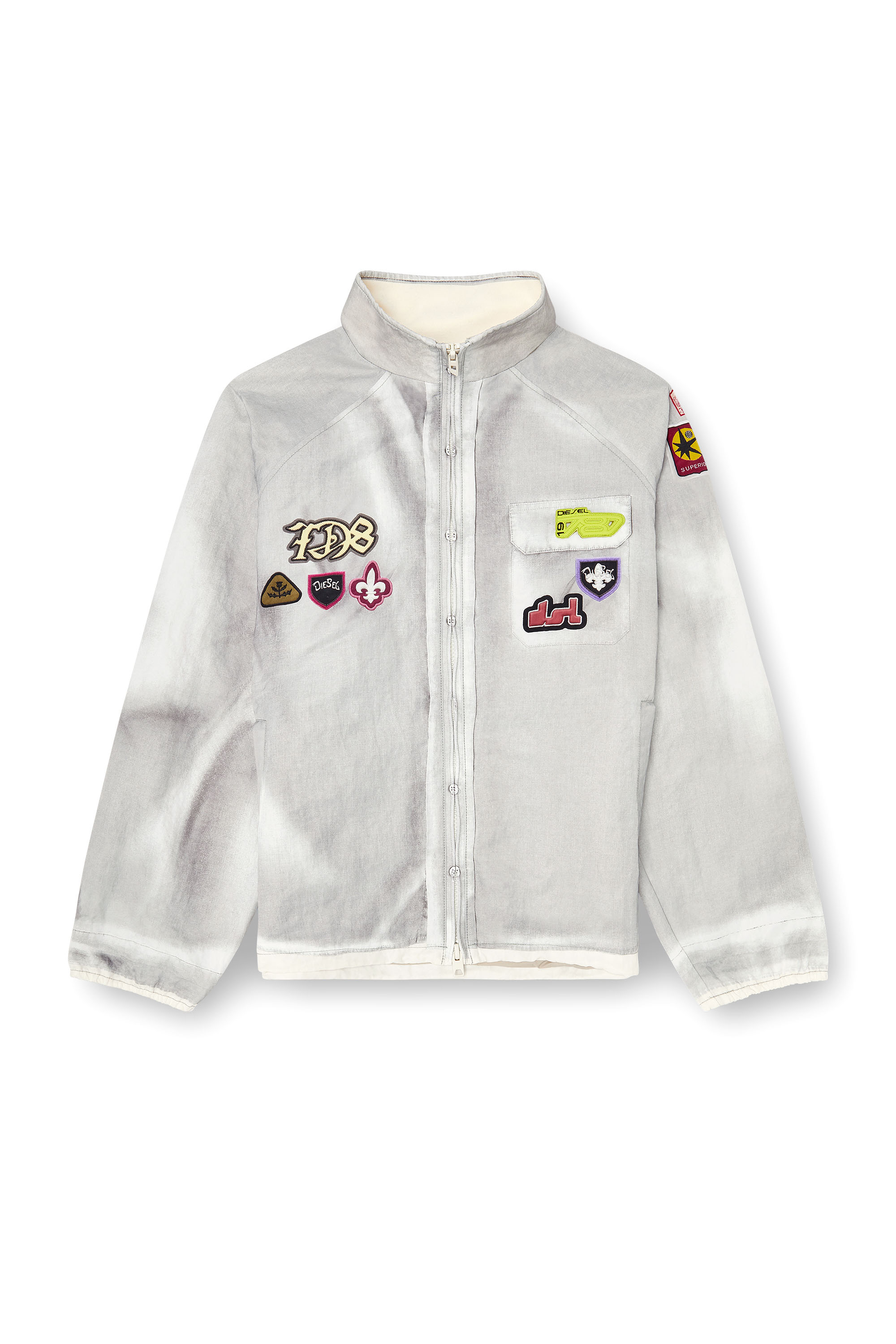 Diesel - J-PATCH, Herren Windbreaker mit trompe-l&rsquo;oeil patches in null - 3