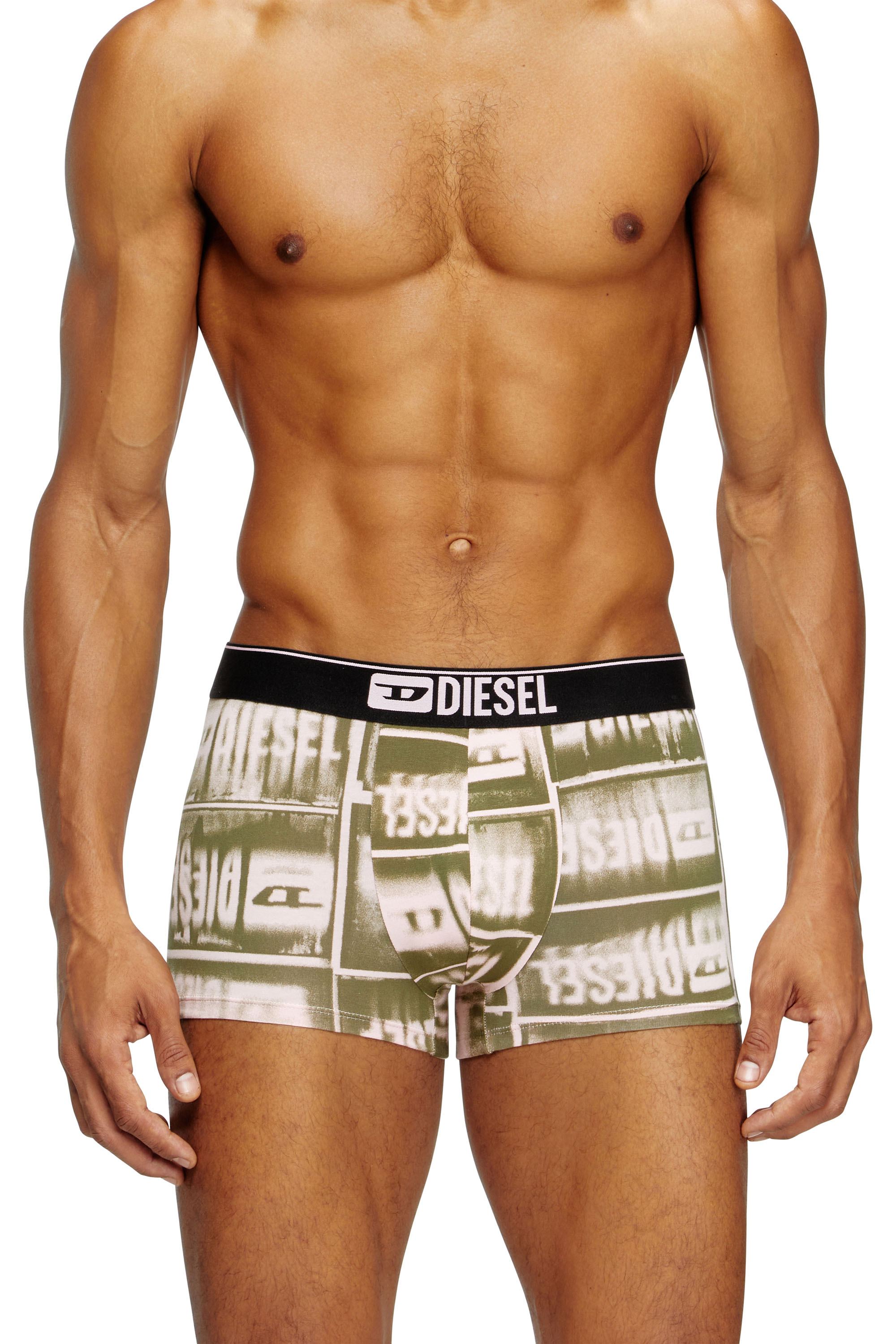 Diesel - DAMIEN-D-BOX, Herren Retropants mit verblasstem Logo-Print in Grün - 1